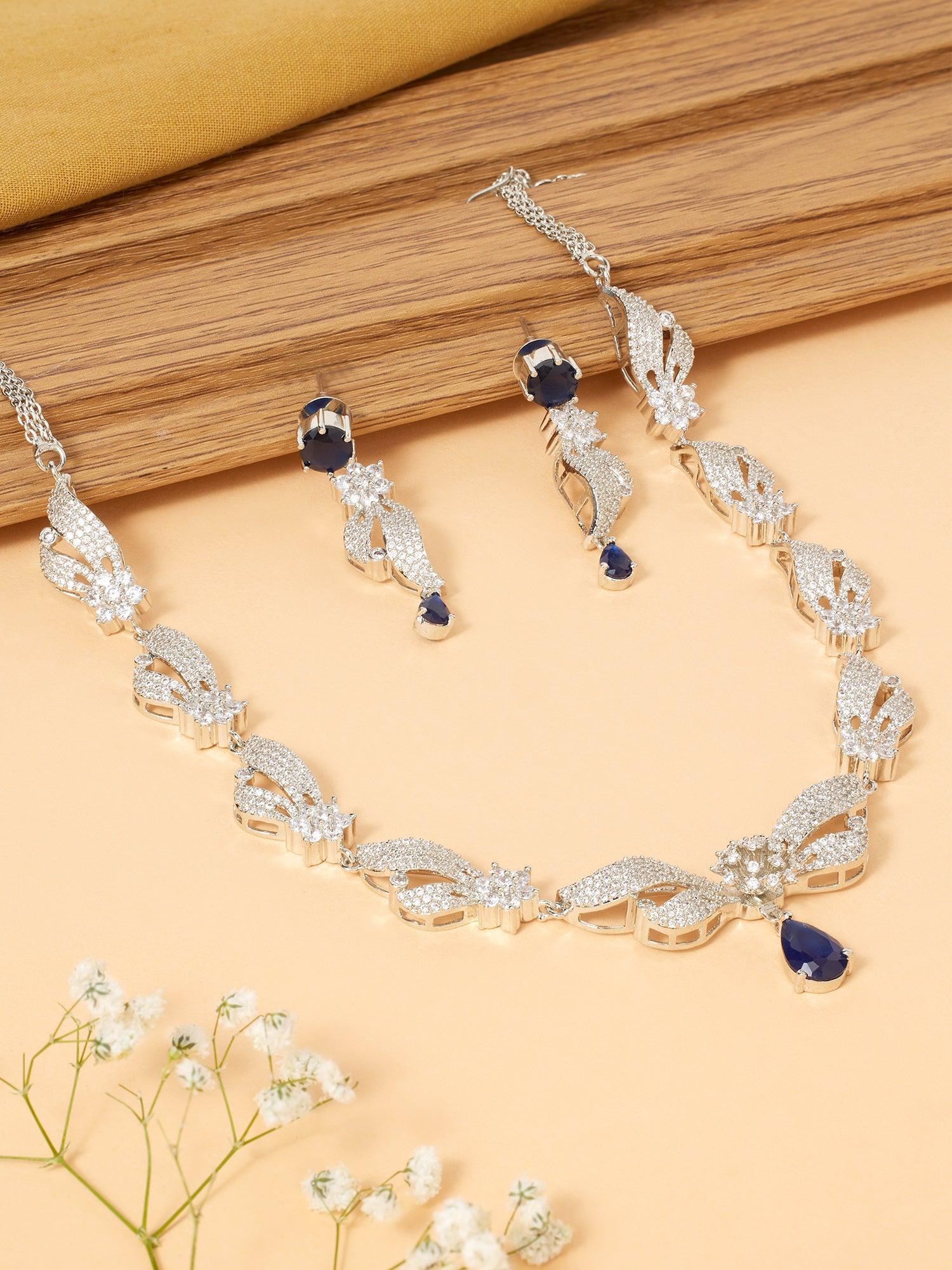 Blue Brilliance Sapphire Necklace Set - Dyulokha