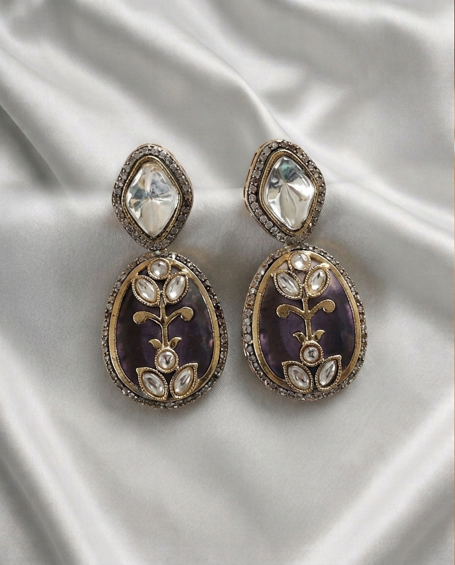 Royal Purple Polki Necklace Set