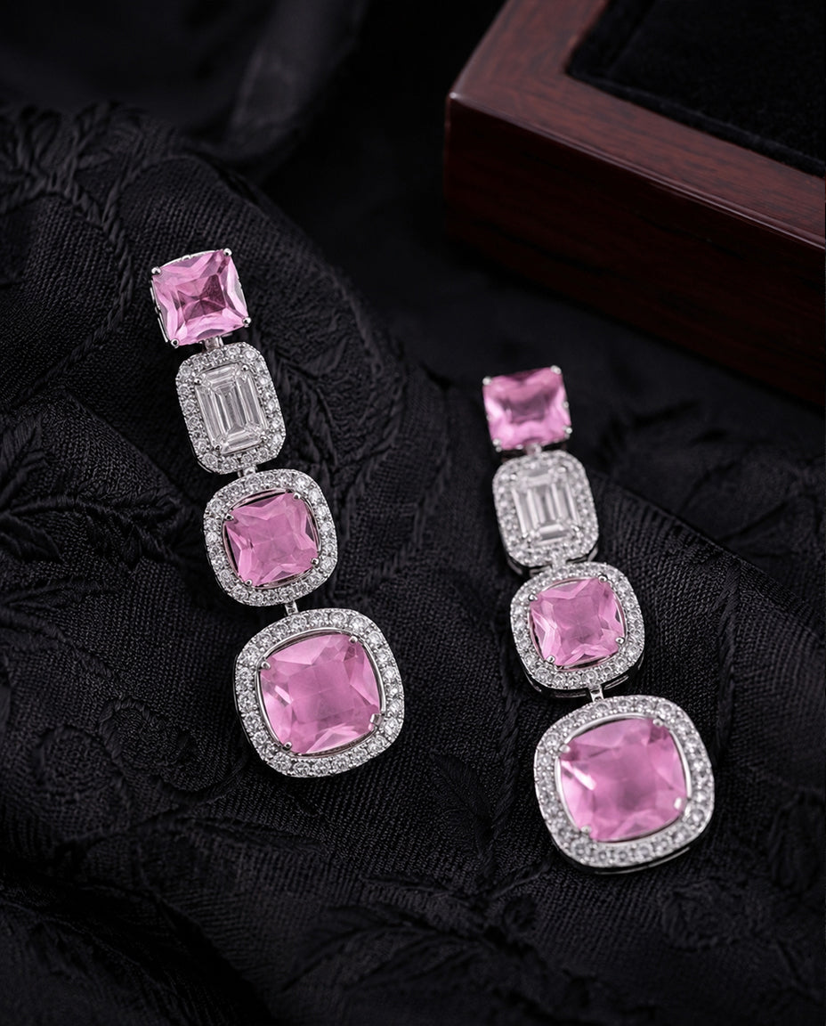 Blush Blossom Diamond Necklace Set