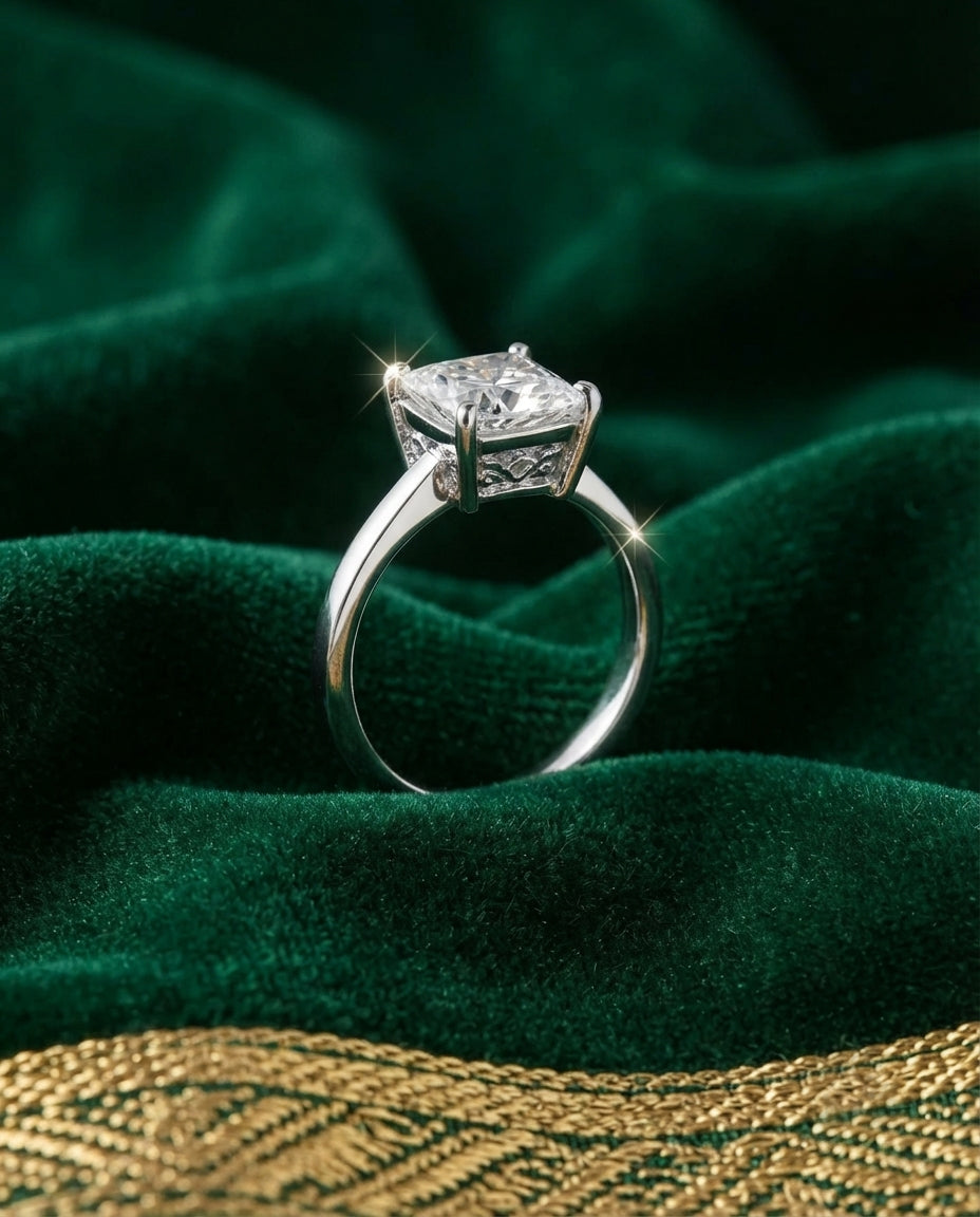 Princess CZ Solitaire Ring