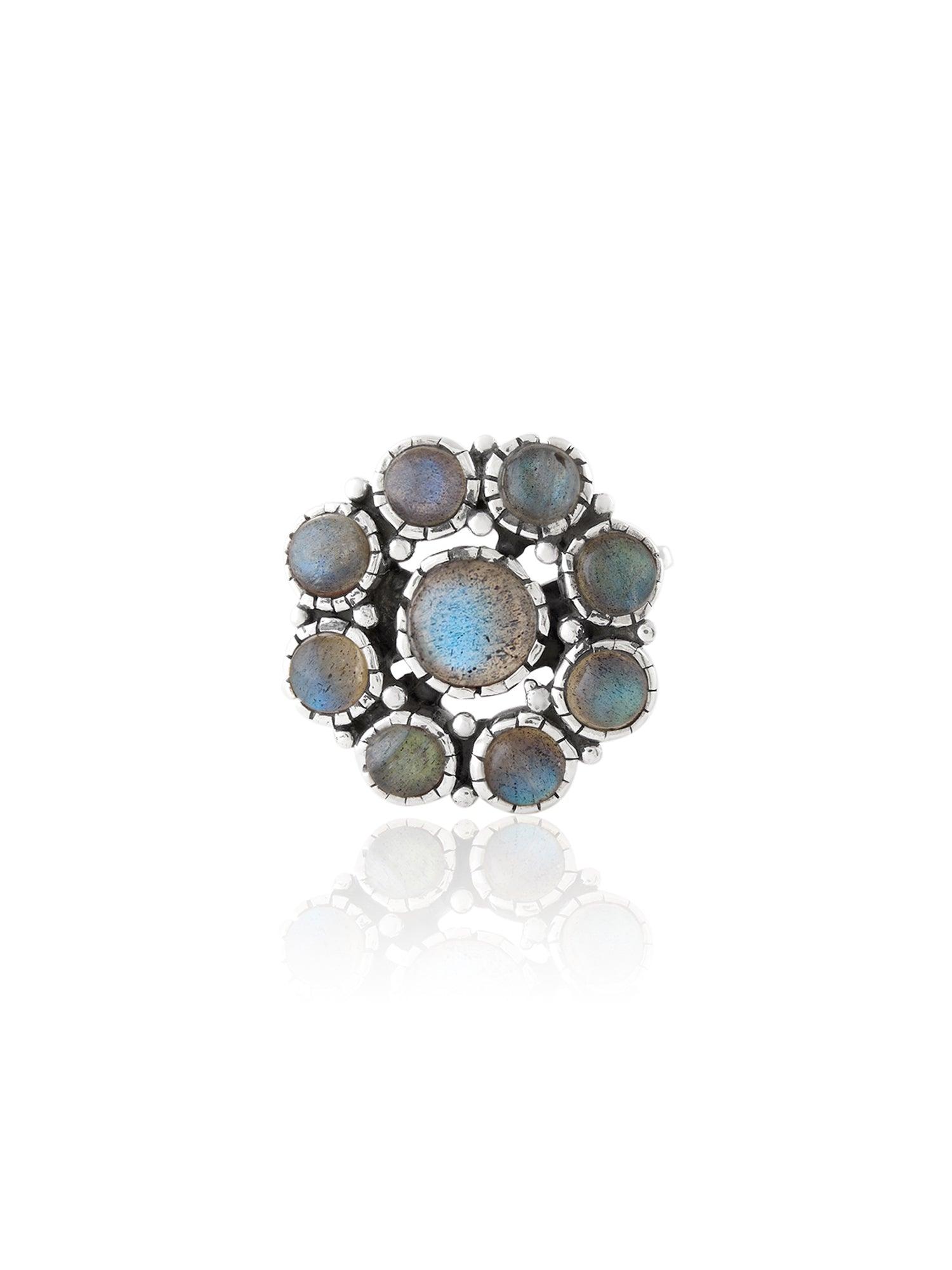 Ethereal Flowery Labradorite Ring - Dyulokha