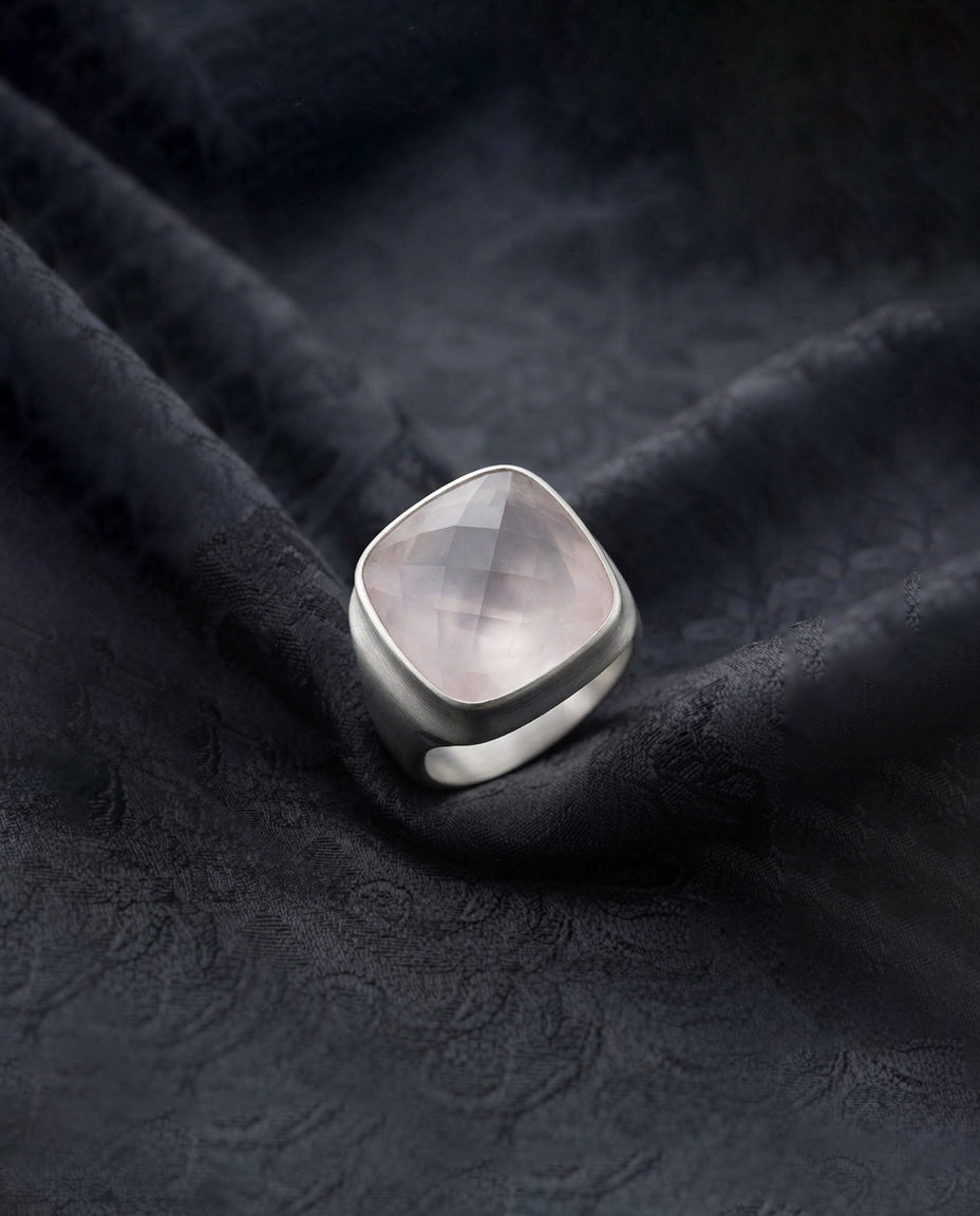Pink Perfection Statement Rose Quartz Ring