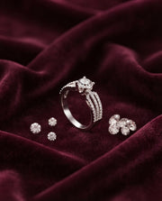 White Gold CZ Sparkle Ring