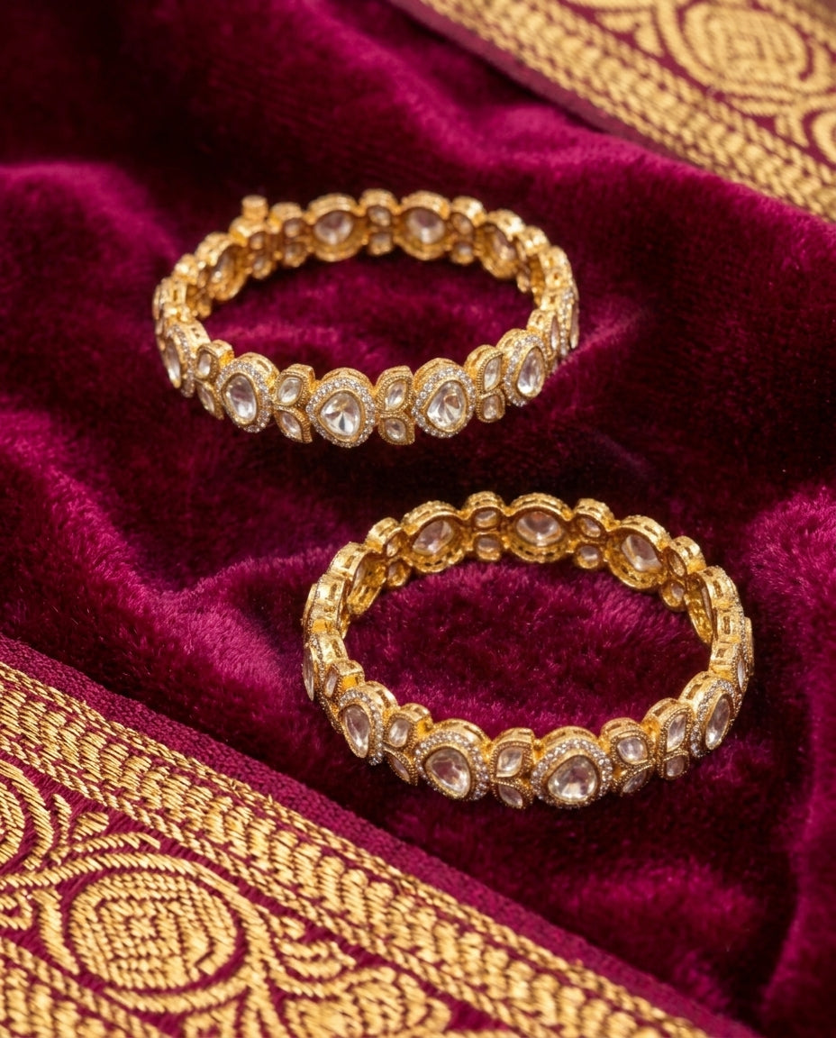 Regal Radiance Polki Kundan Bangles