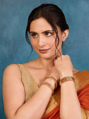 Golden Aura Ruby-Accented Bangles - Dyulokha