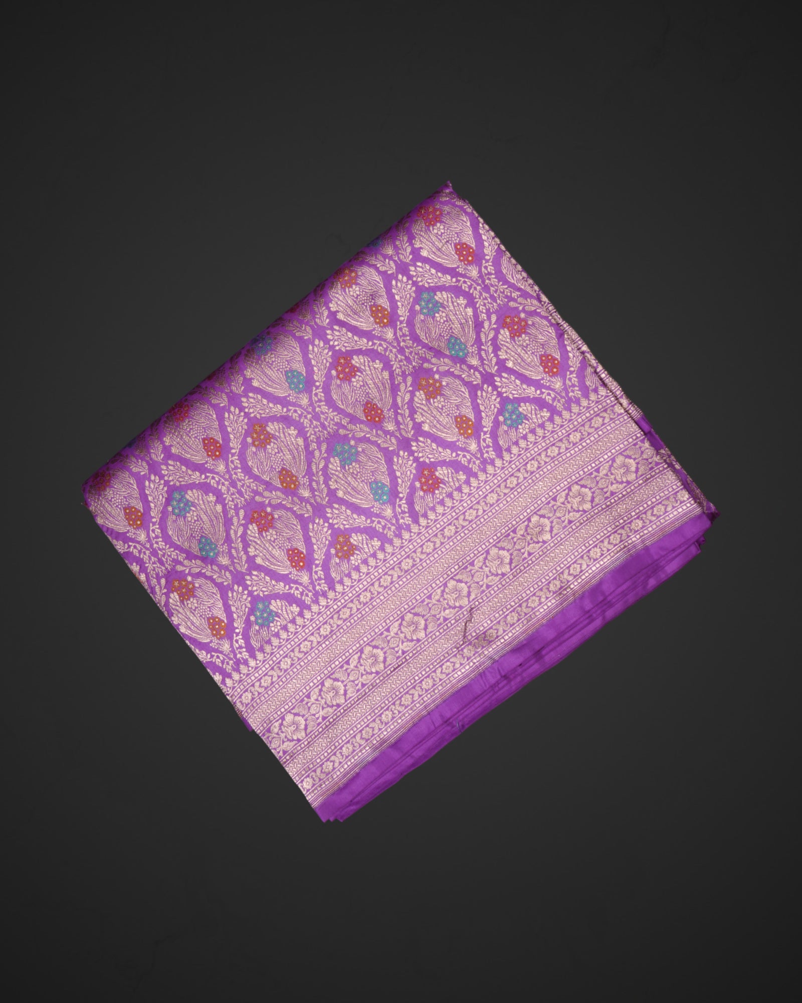 Lavender Katan Silk Minakari Banaras Saree