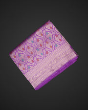 Lavender Katan Silk Minakari Banaras Saree