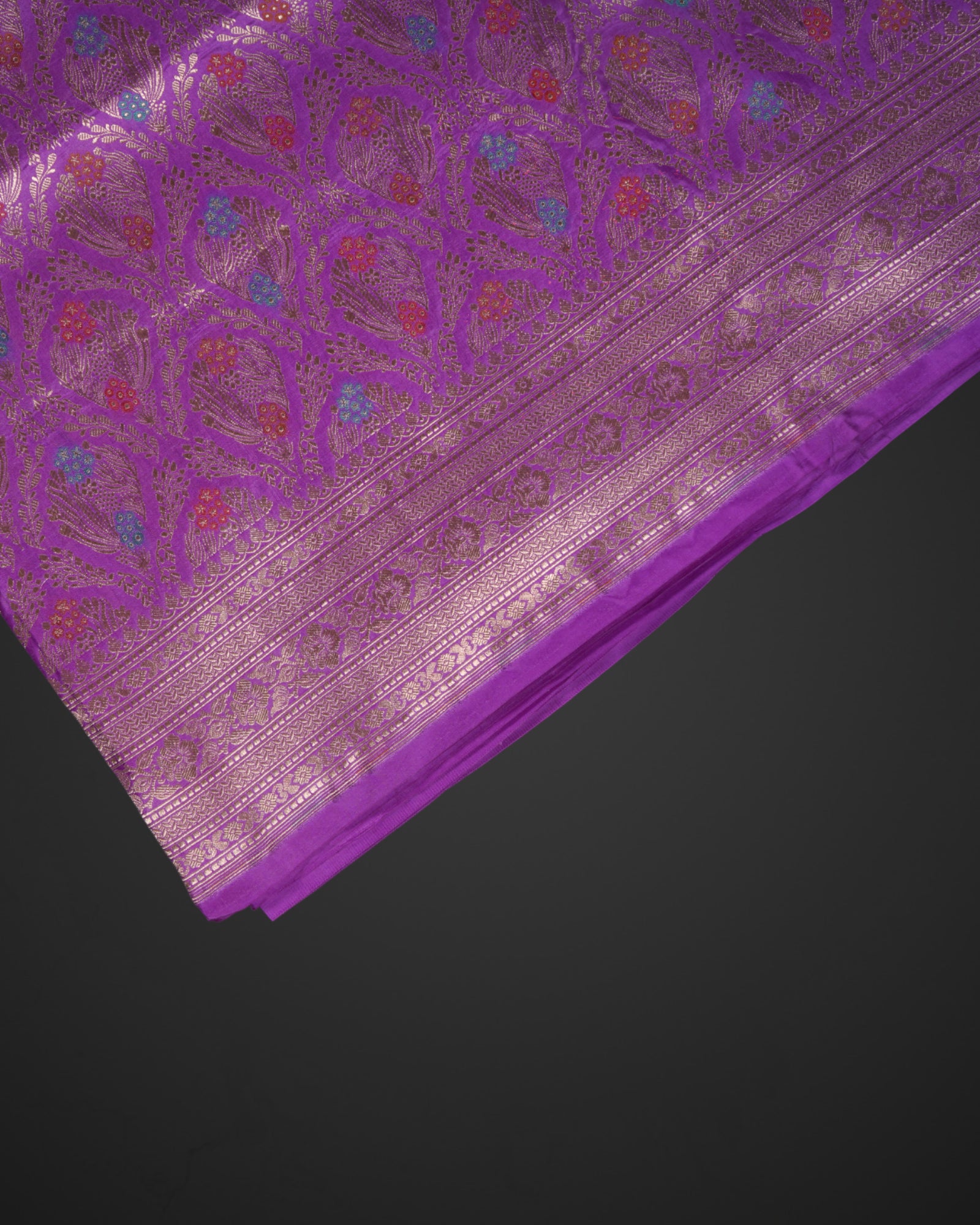 Lavender Katan Silk Minakari Banaras Saree