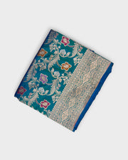 Peacock Green Katan Silk Banaras Minakari Saree