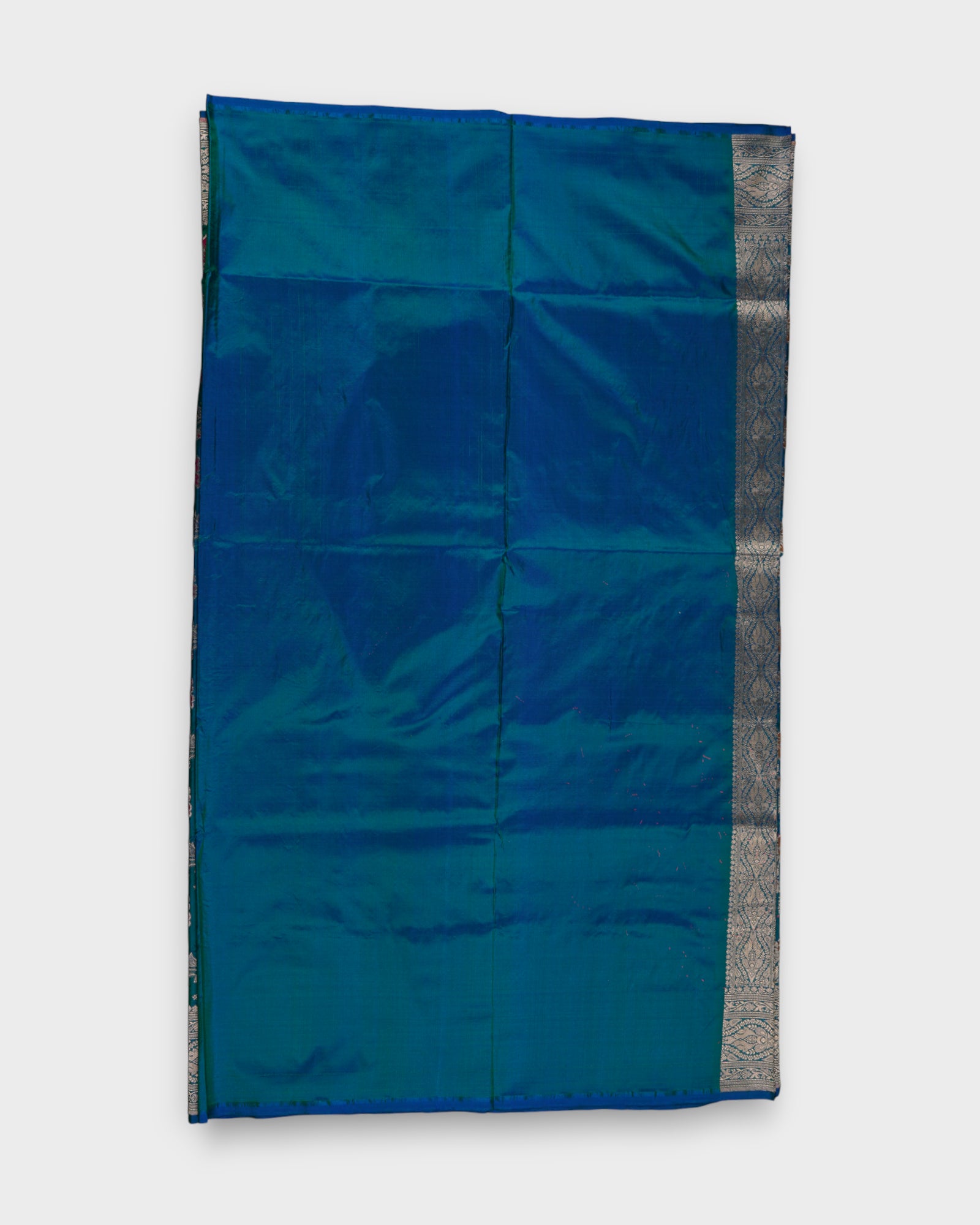 Peacock Green Katan Silk Banaras Minakari Saree