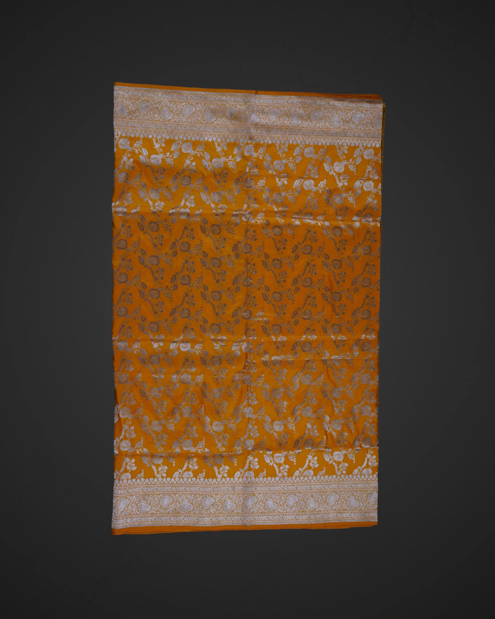 Yellow Katan Banaras Saree With Jallar Art