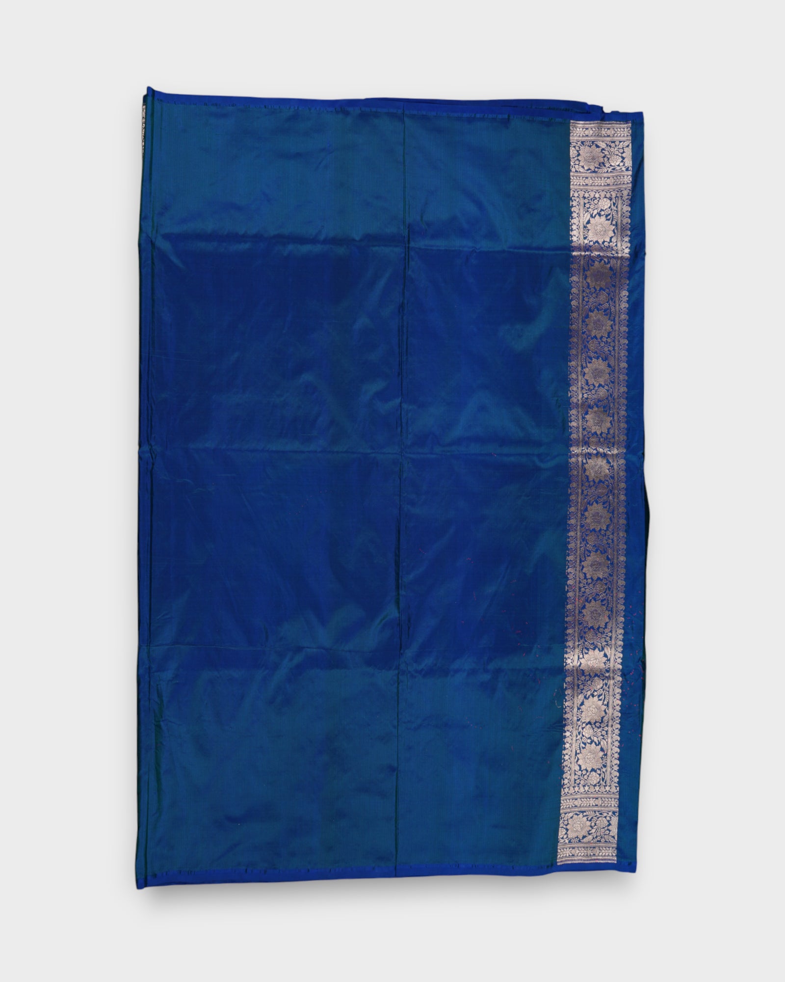 Peacock Blue Katan Silk Saree
