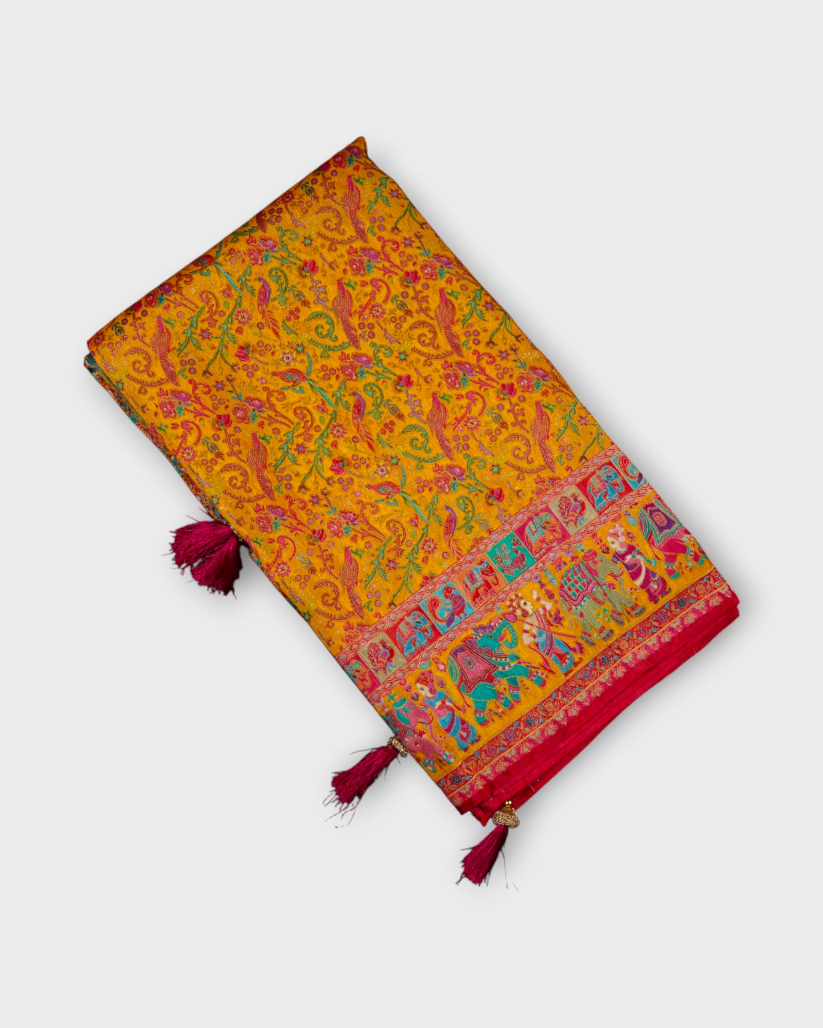 Dola Silk Multicolor Handloom Banaras Saree