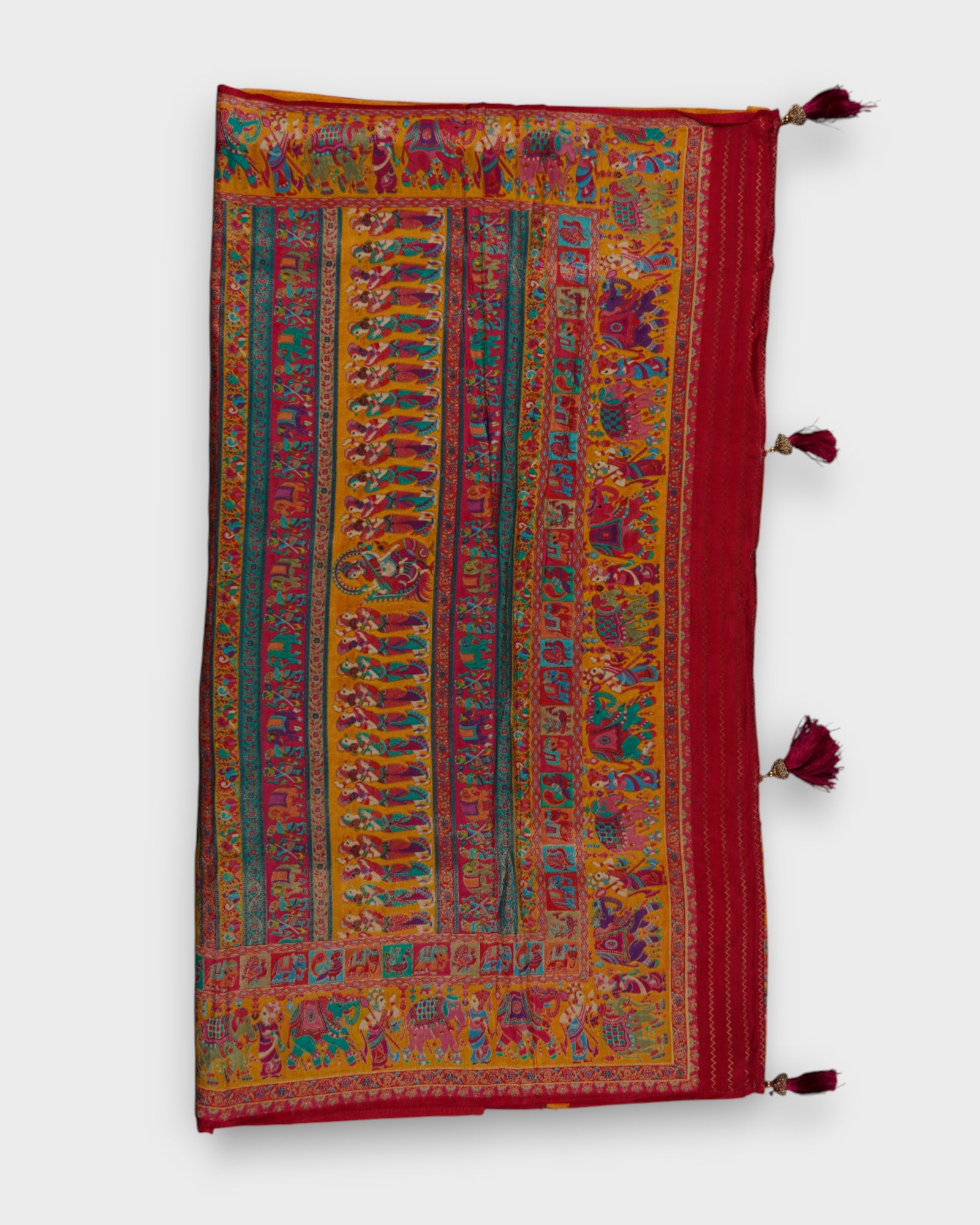 Dola Silk Multicolor Handloom Banaras Saree