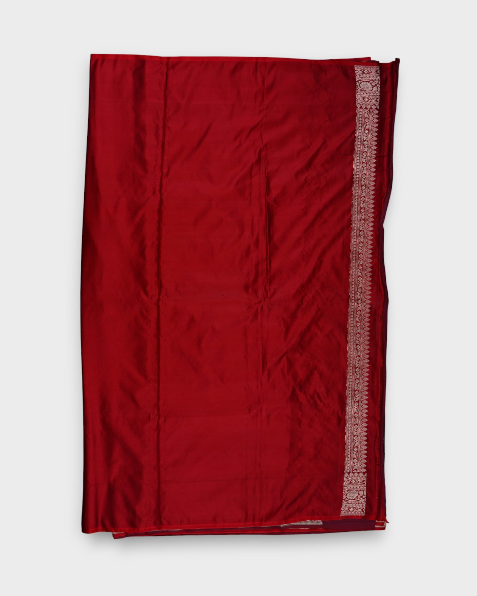 Maroon Banarasi Silk Saree With Gold Zari Buttas