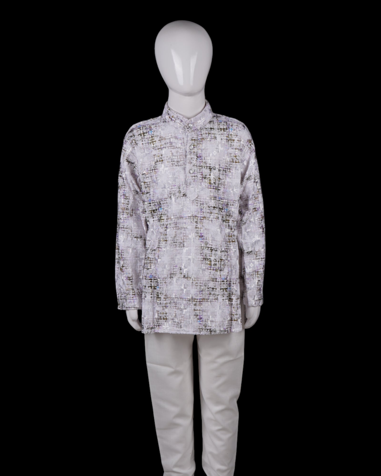 Blue Cotton Thread Embroidered Kurta Pajama Set