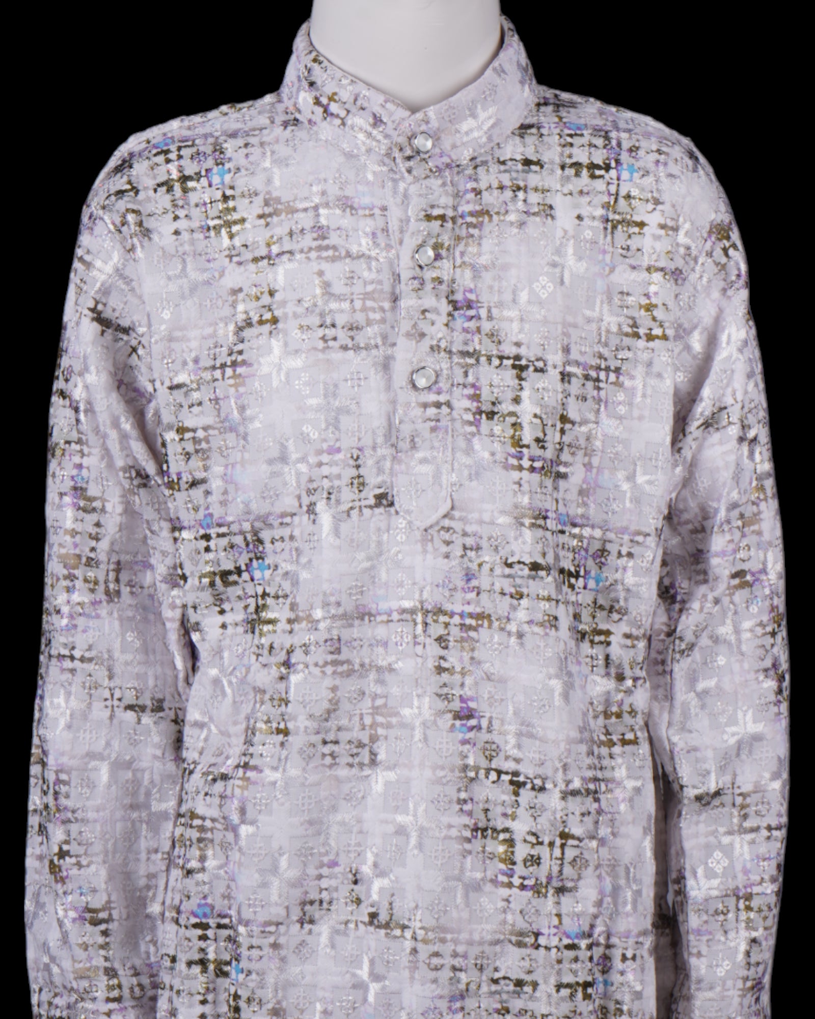 Blue Cotton Thread Embroidered Kurta Pajama Set