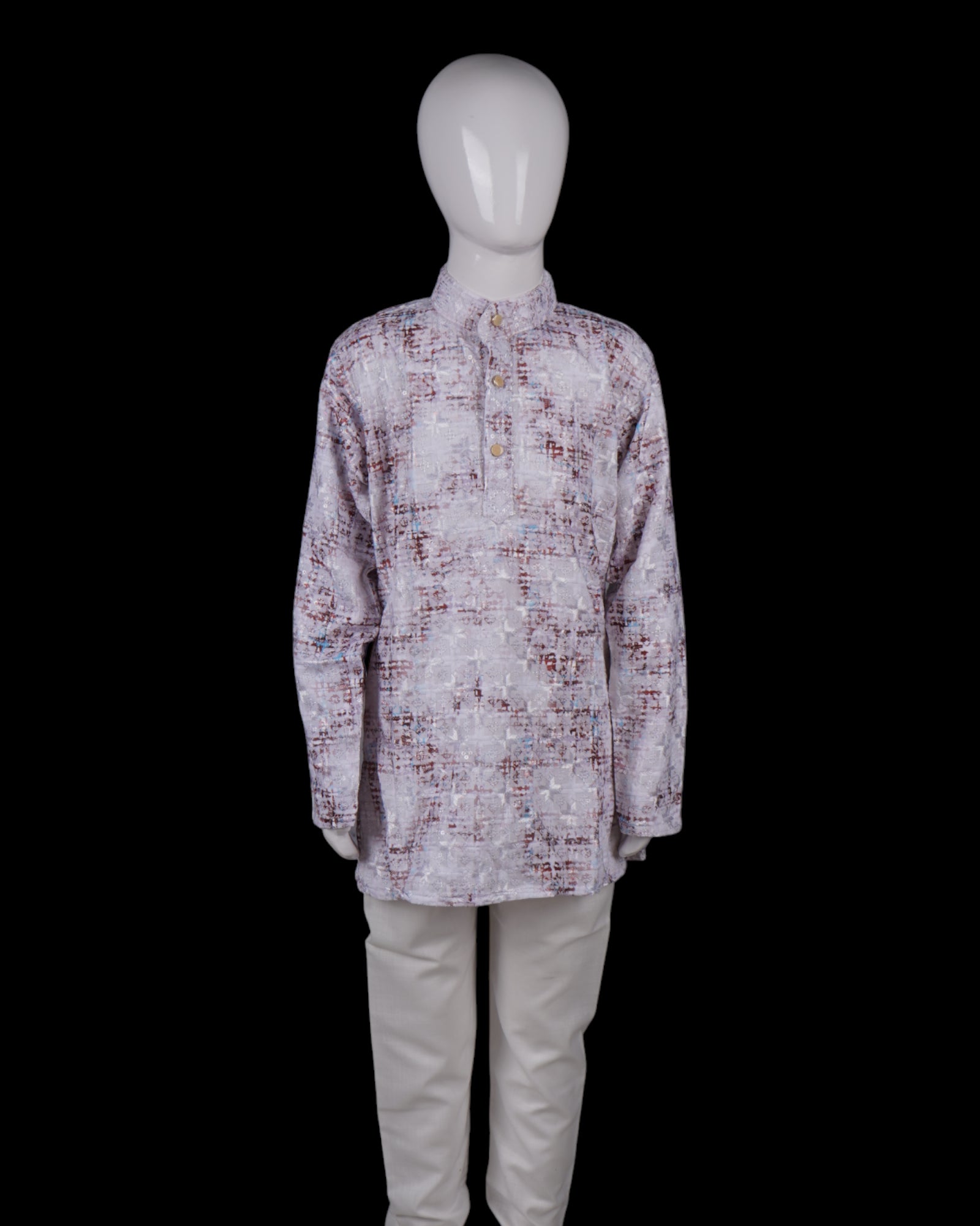 Blue Cotton Thread Embroidered Kurta Pajama Set