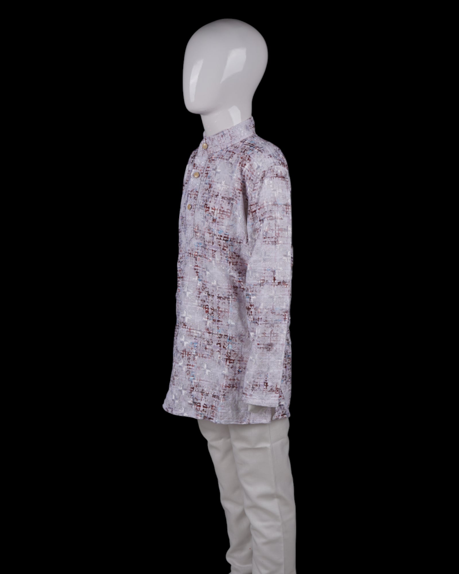 Blue Cotton Thread Embroidered Kurta Pajama Set