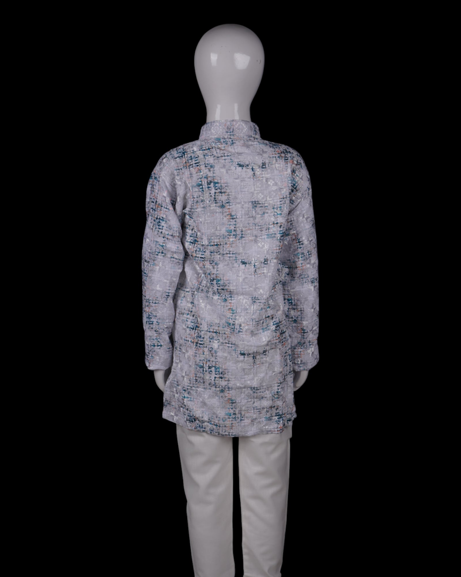 Blue Cotton Thread Embroidered Kurta Pajama Set