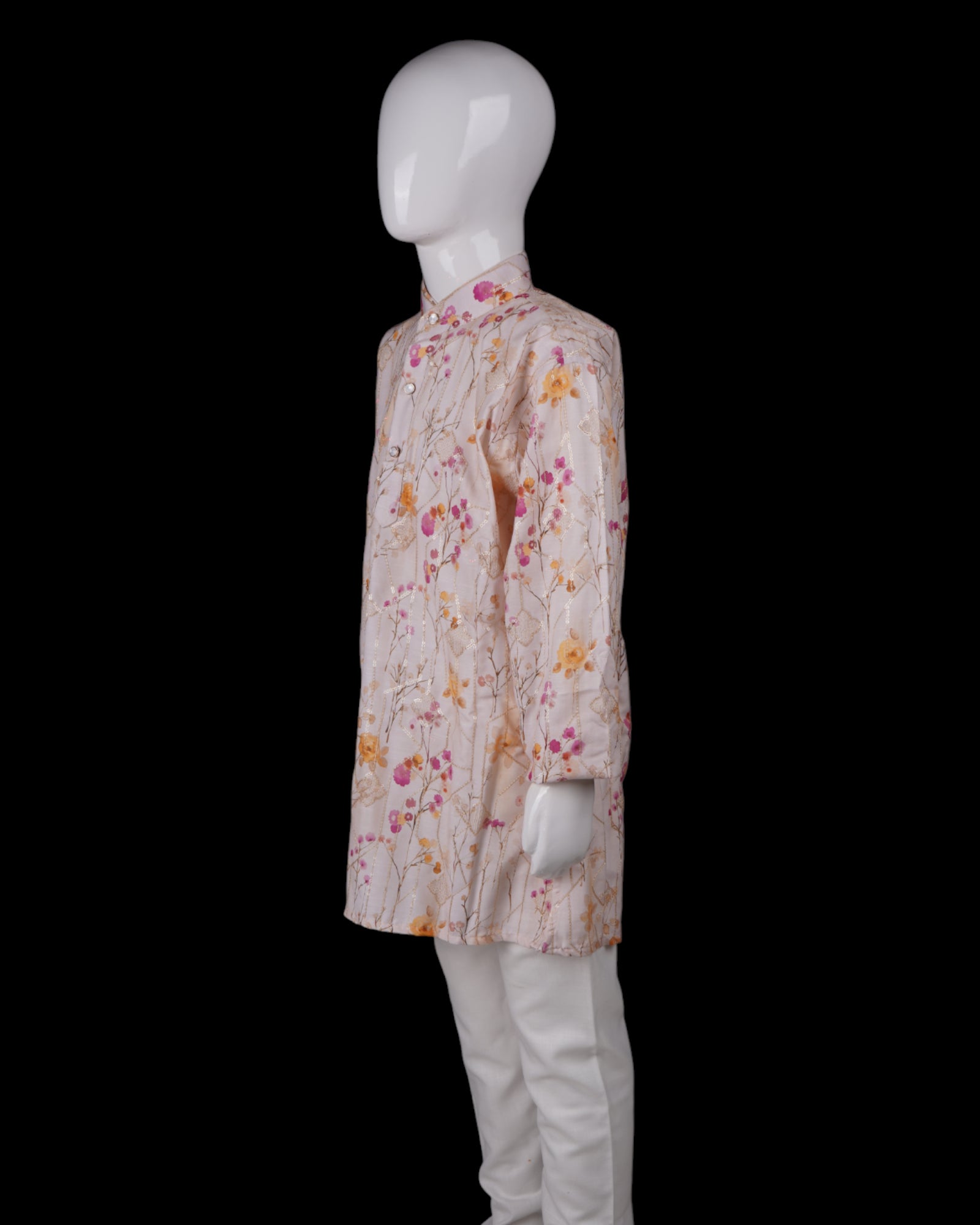 Floral Sequins Embroidered Cotton Kurta Pajama