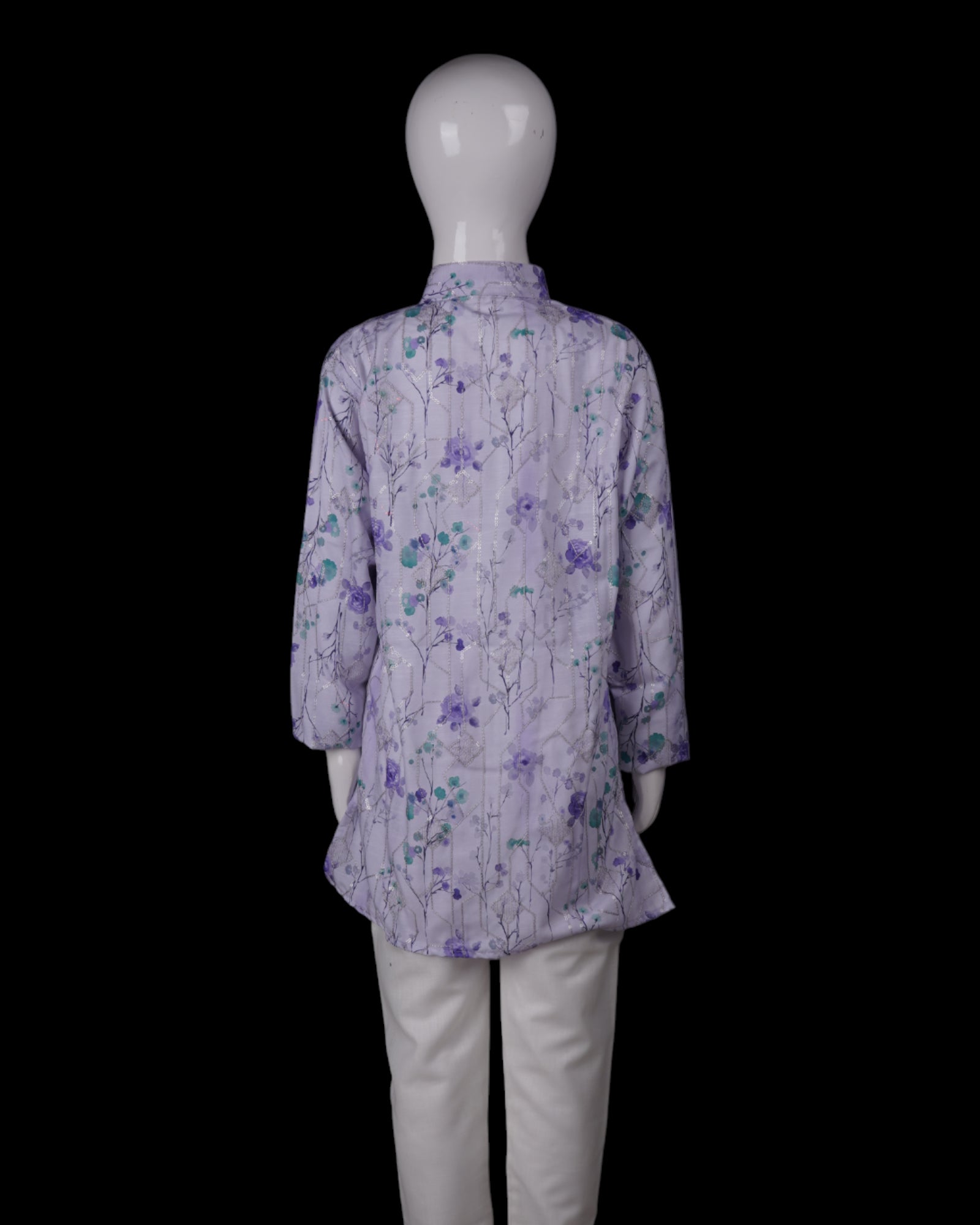 Floral Sequins Embroidered Cotton Kurta Pajama