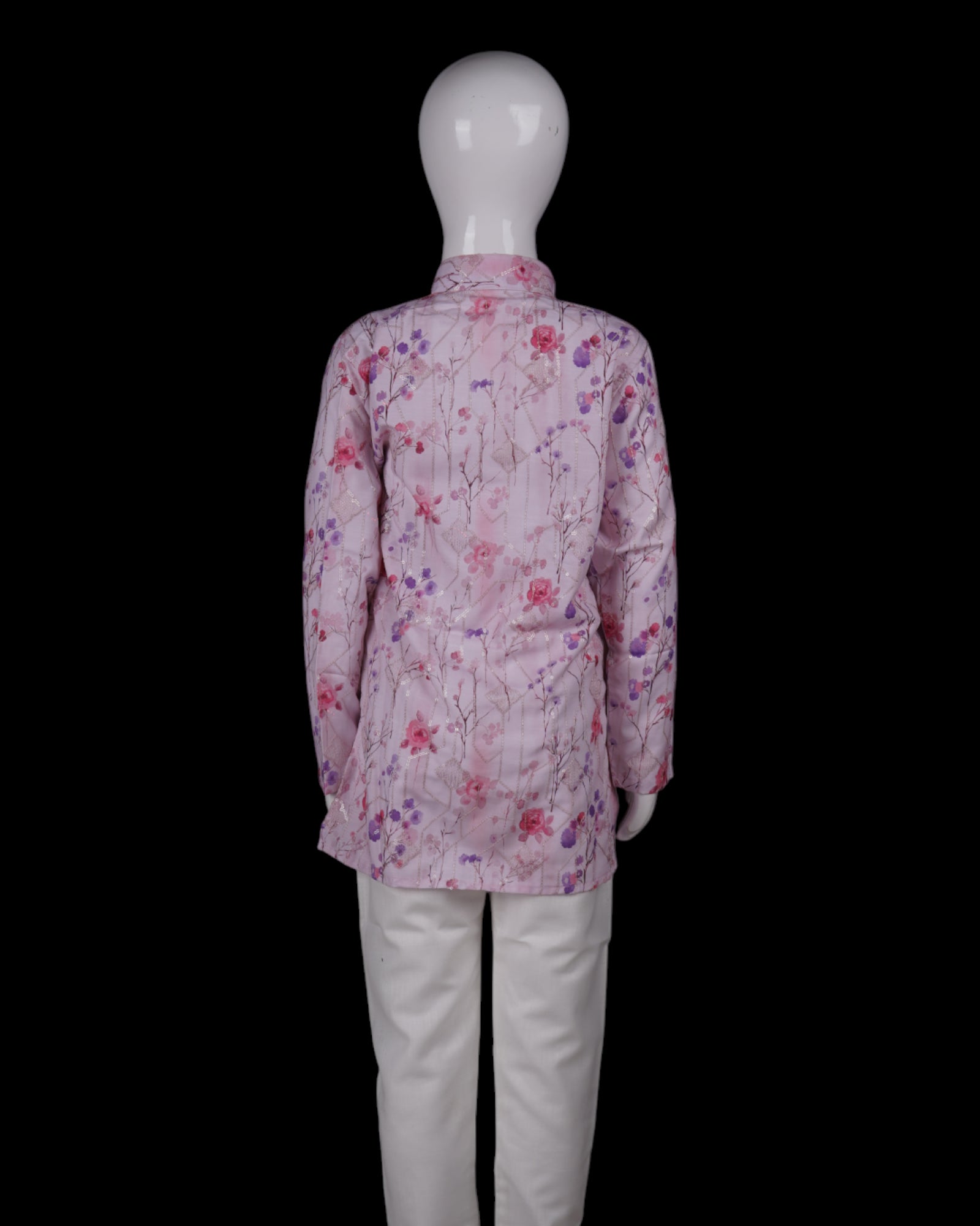 Floral Sequins Embroidered Cotton Kurta Pajama