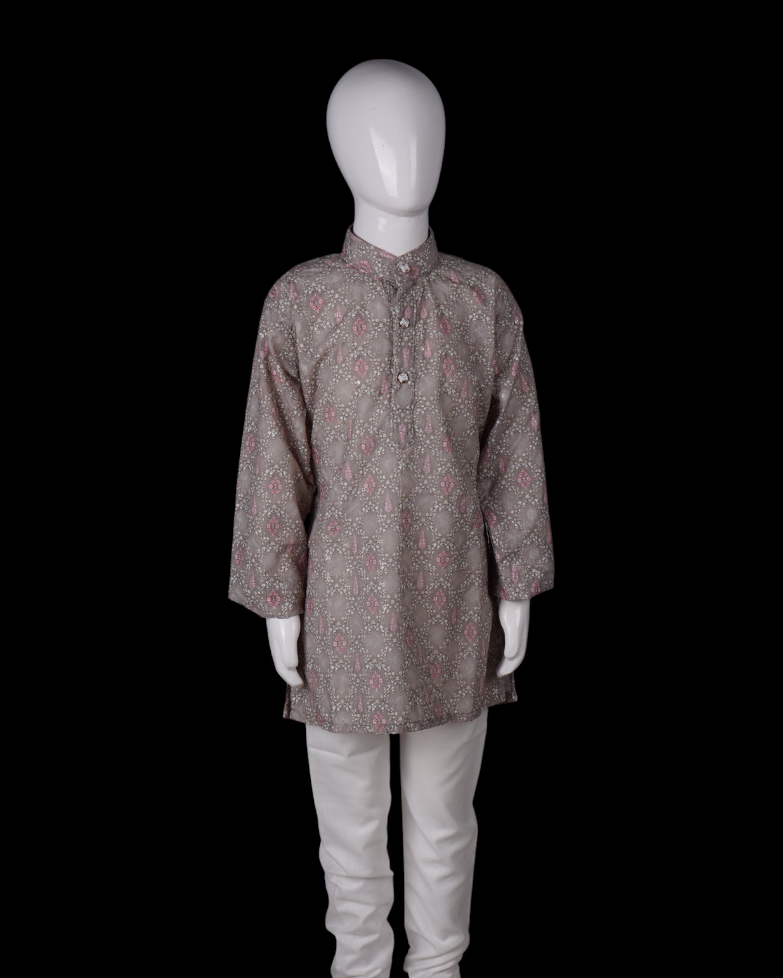 Geometric Embroidered Cotton Kurta Pajama Set