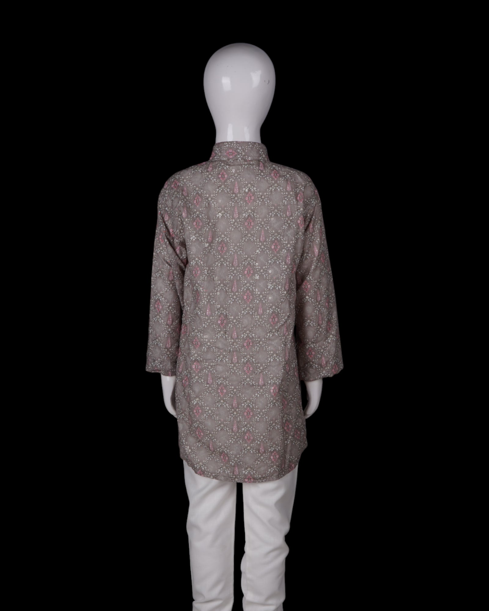 Geometric Embroidered Cotton Kurta Pajama Set