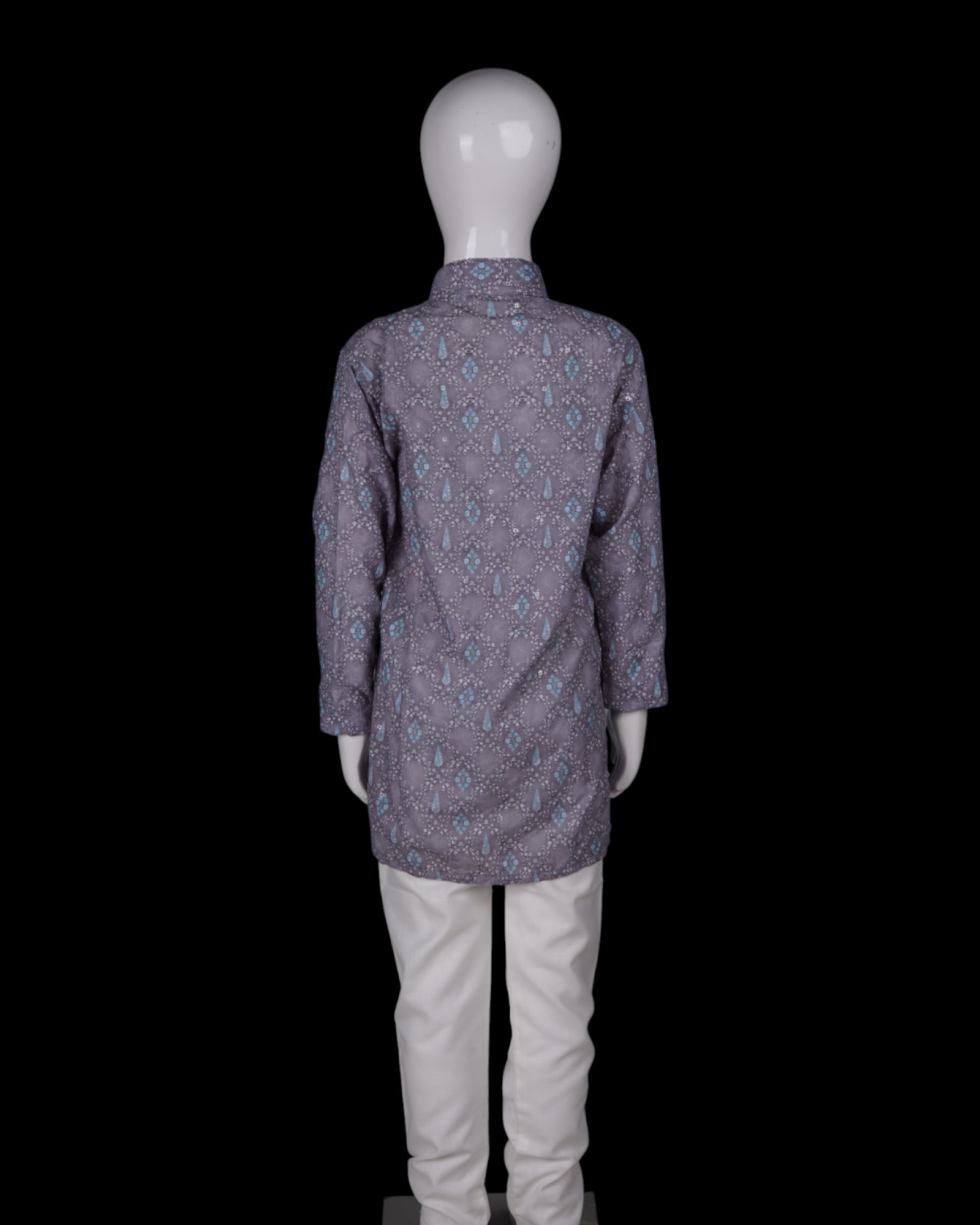 Geometric Embroidered Cotton Kurta Pajama Set