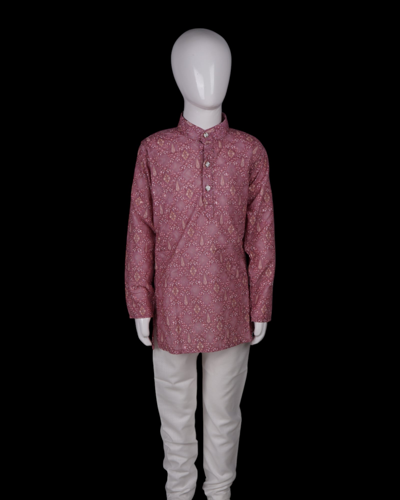 Geometric Embroidered Cotton Kurta Pajama Set