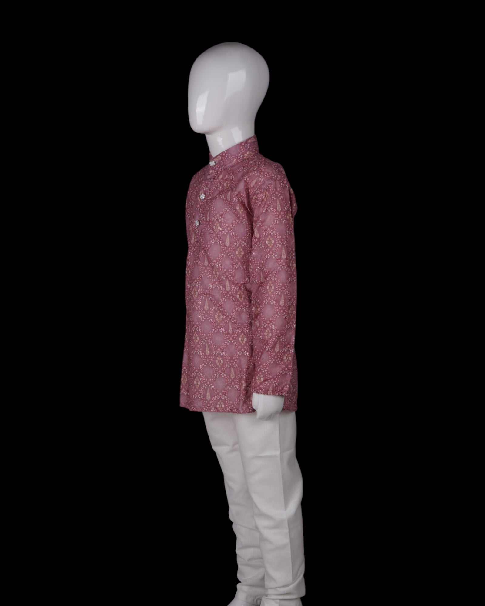Geometric Embroidered Cotton Kurta Pajama Set