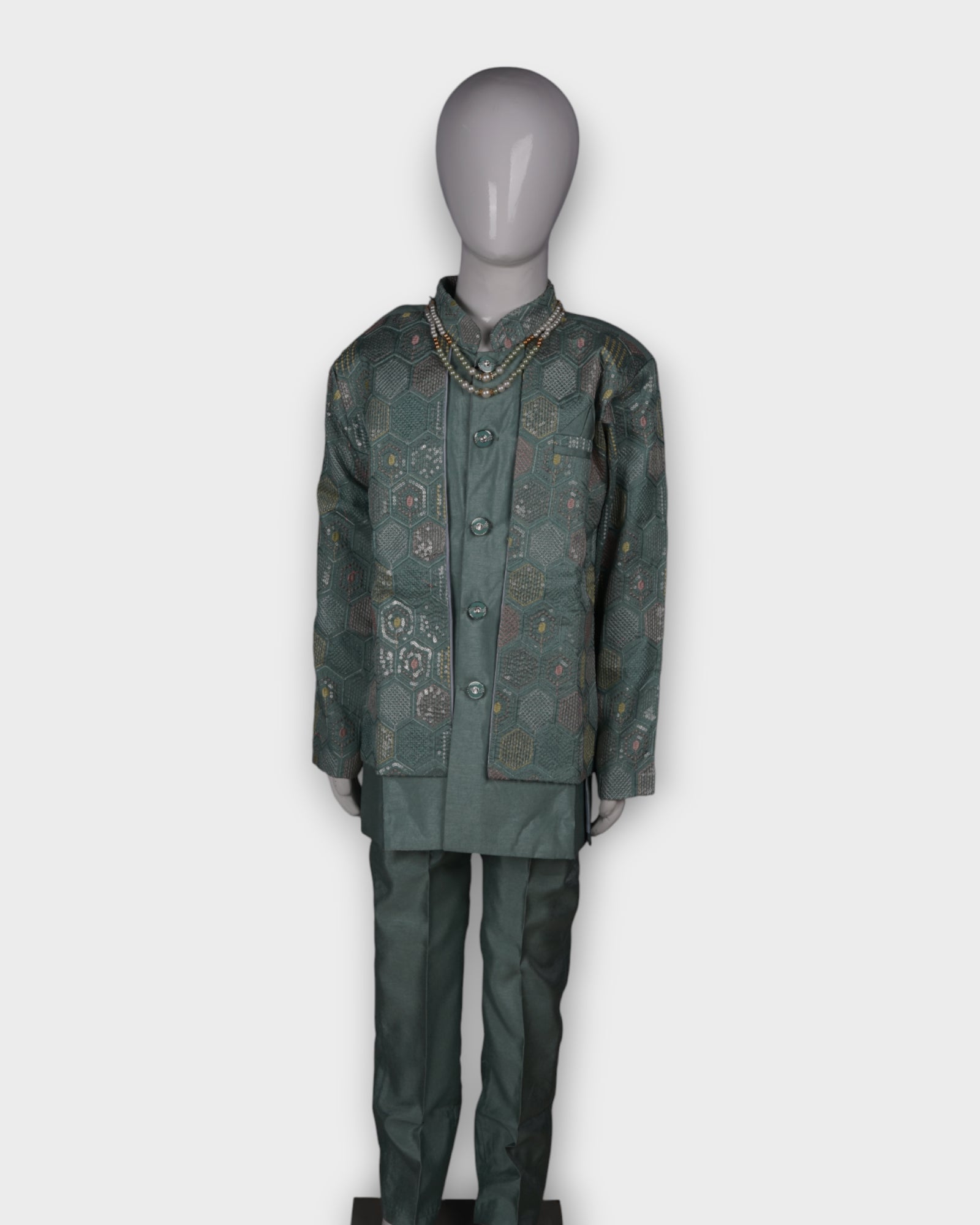 Transform your presence in this exquisite embroidered sherwani