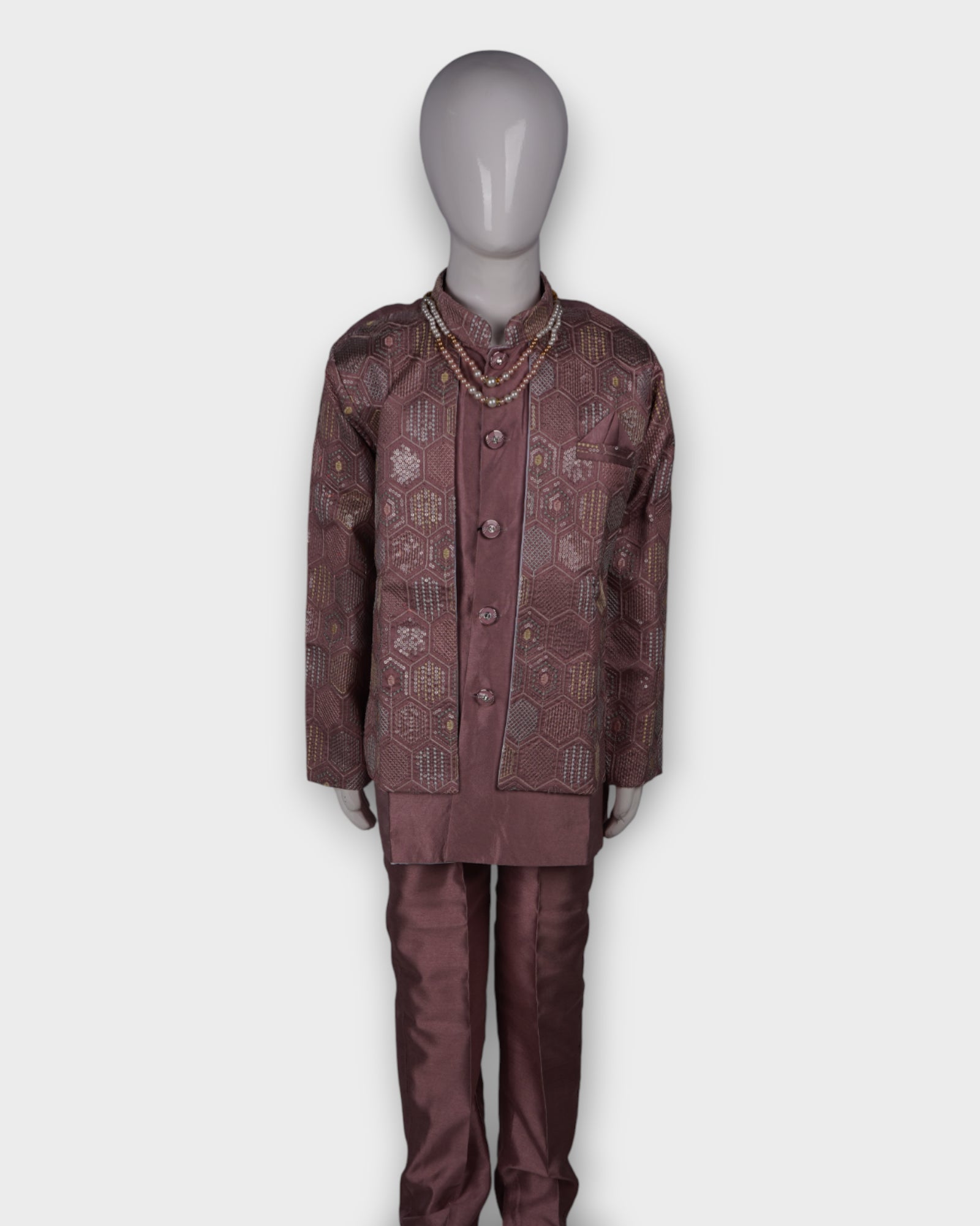 Transform your presence in this exquisite embroidered sherwani