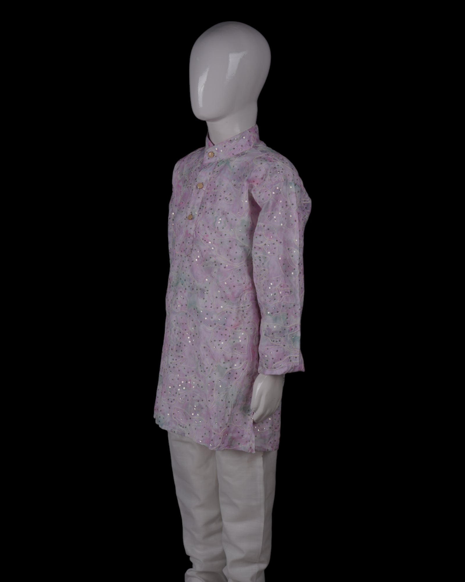 Blue Cotton Shibori Embroidered Kurta Pajama Set