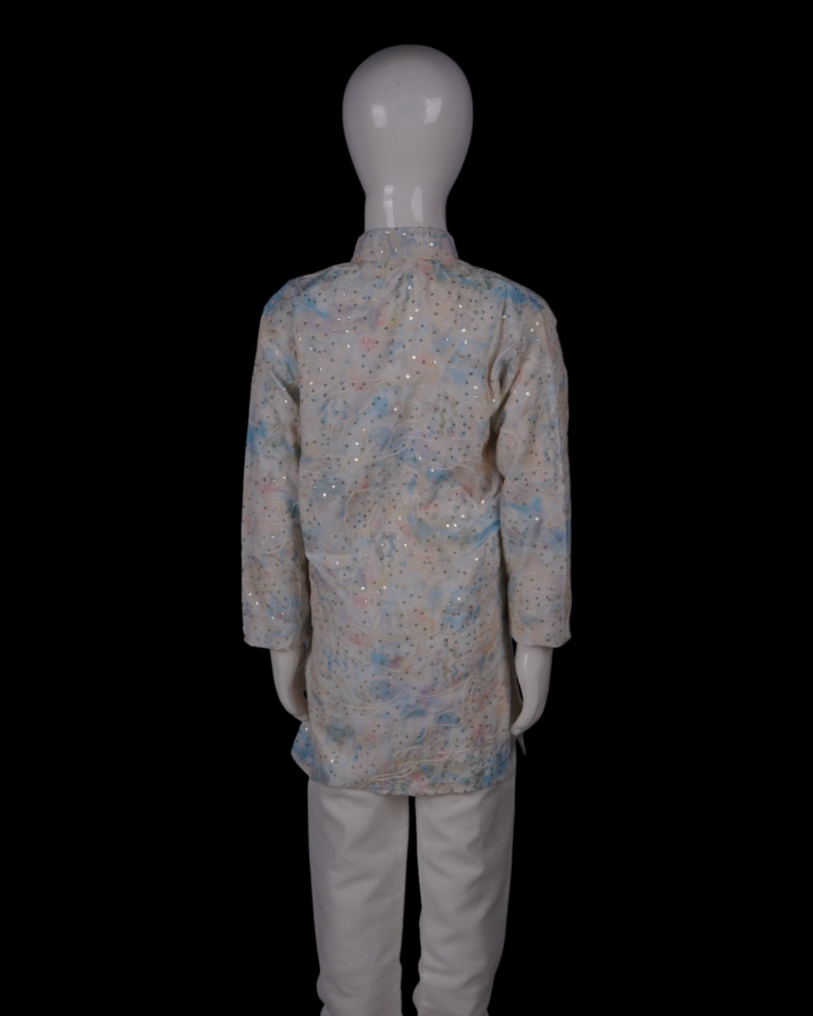 Blue Cotton Shibori Embroidered Kurta Pajama Set