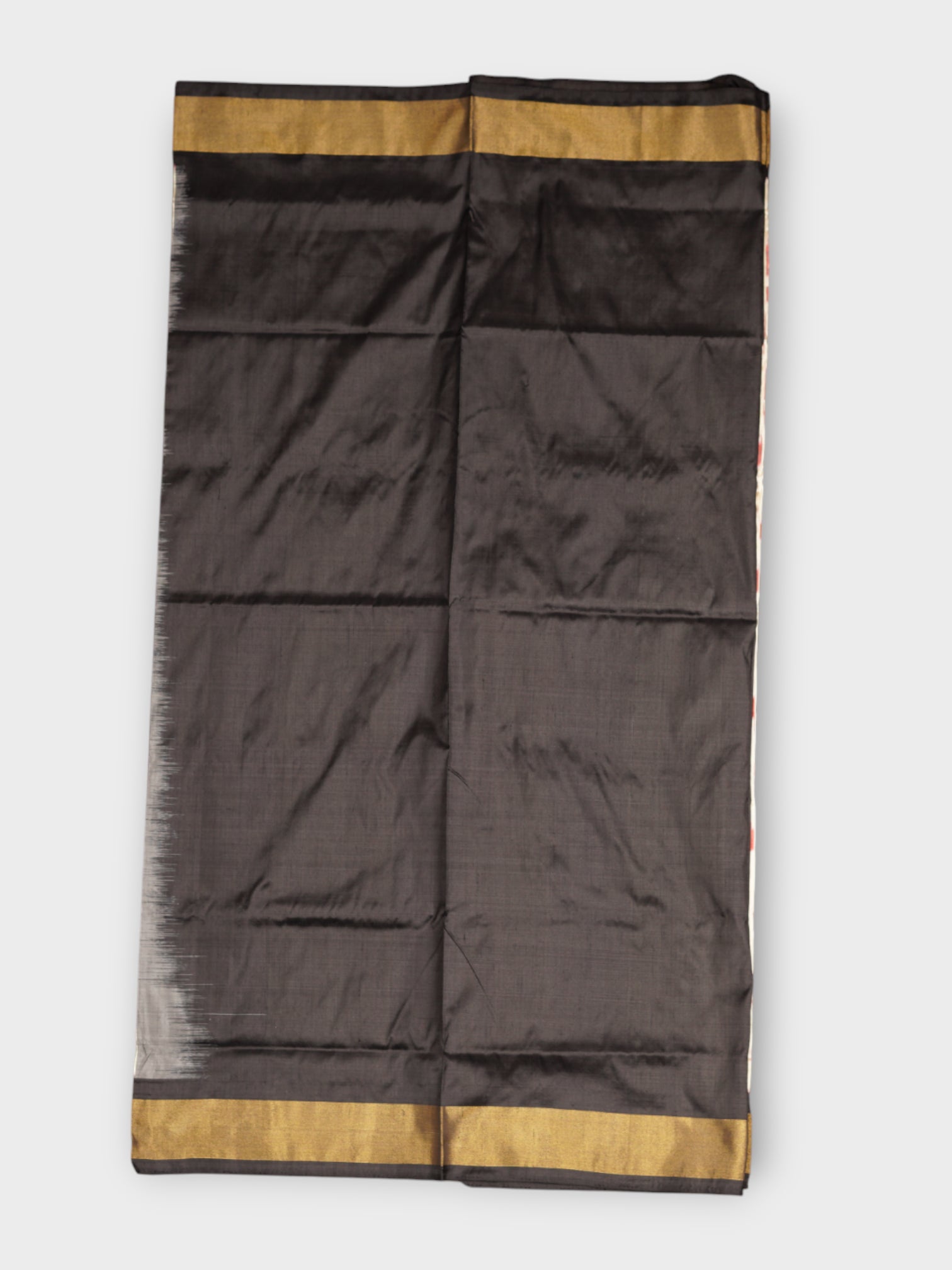 Cream Pochampally Silk Leaf Print Saree