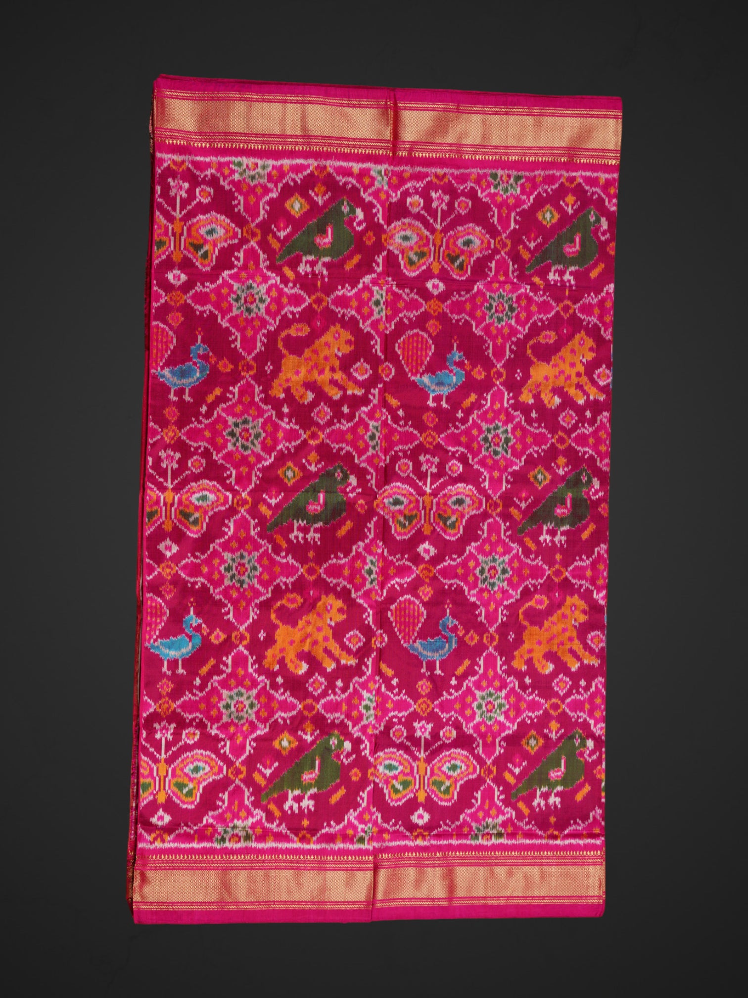 Floral Printed Pochampally Silk Saree