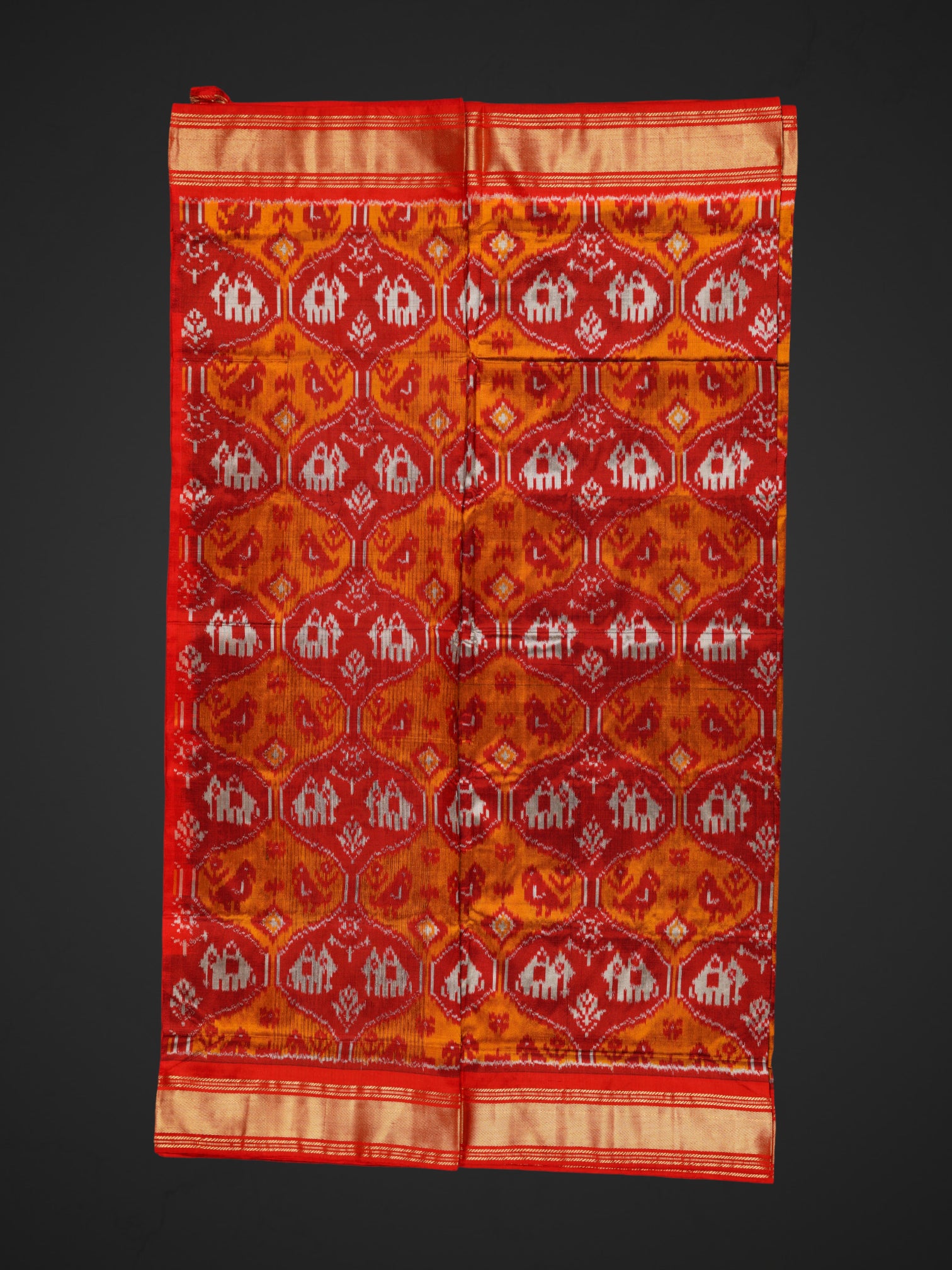 Maroon Floral Pochampally Silk Woven Saree