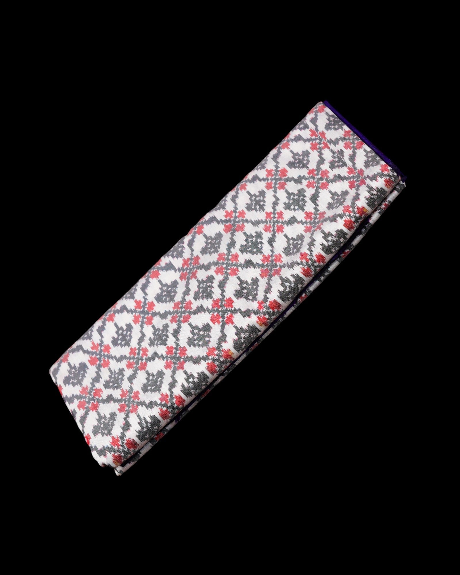 White Pochampally Silk Ikat Woven Saree