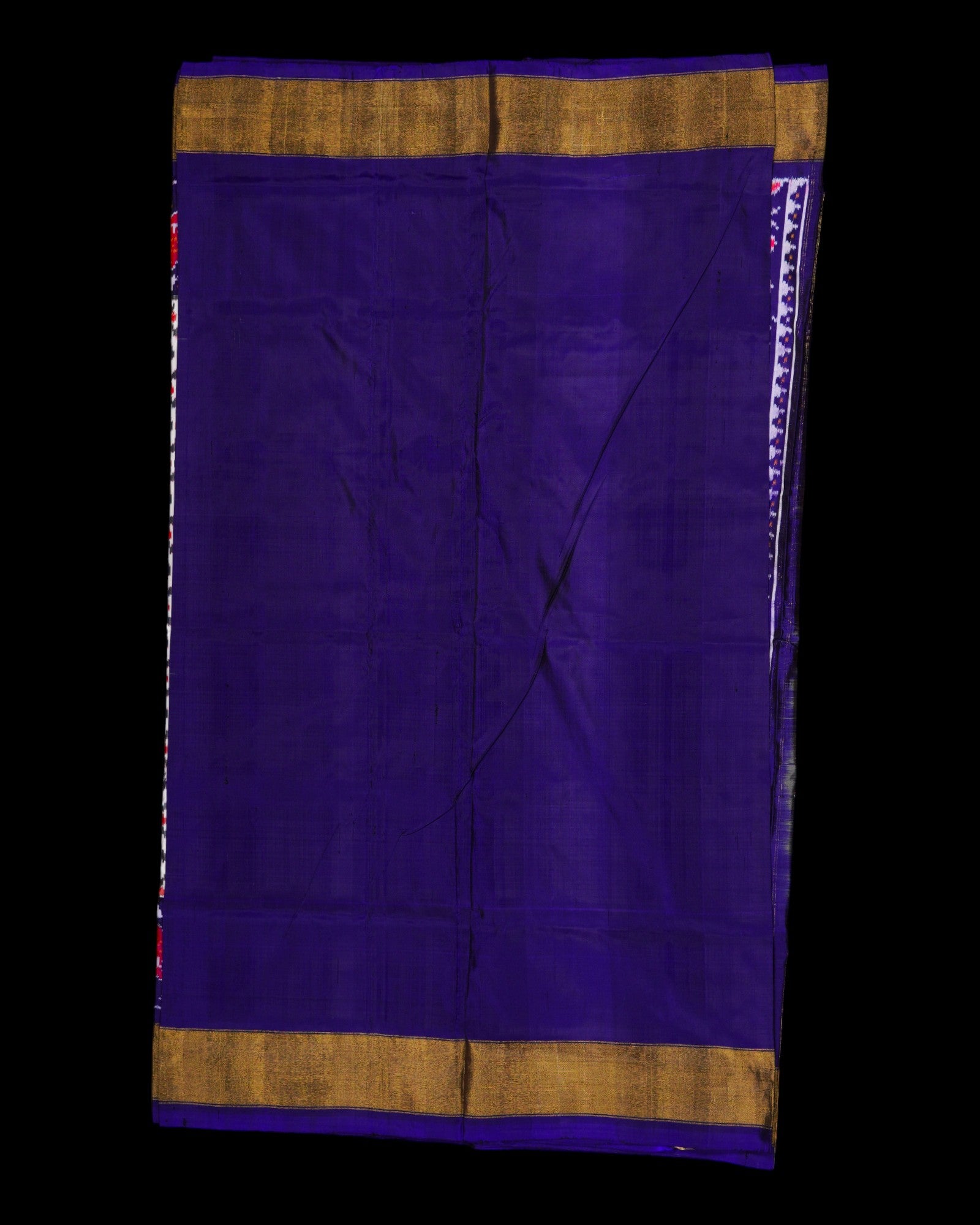 White Pochampally Silk Ikat Woven Saree