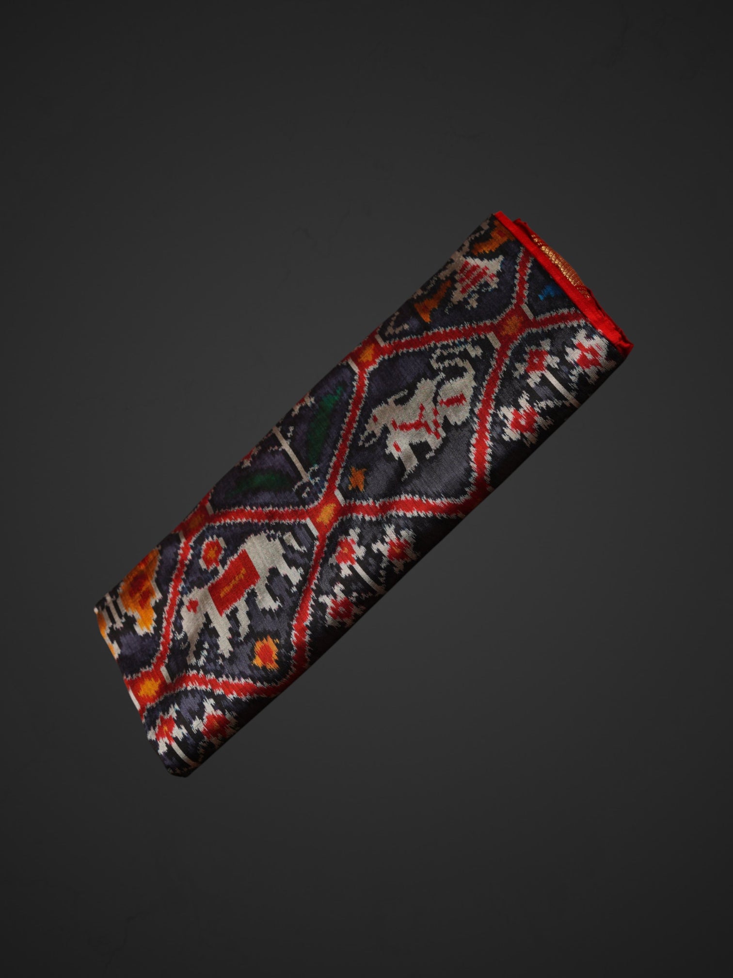 Dark Grey Pochampally Silk Saree