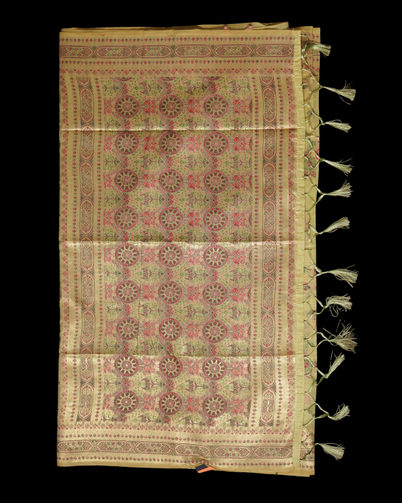 Light Yellow Vibrant Weave Chanderi Saree