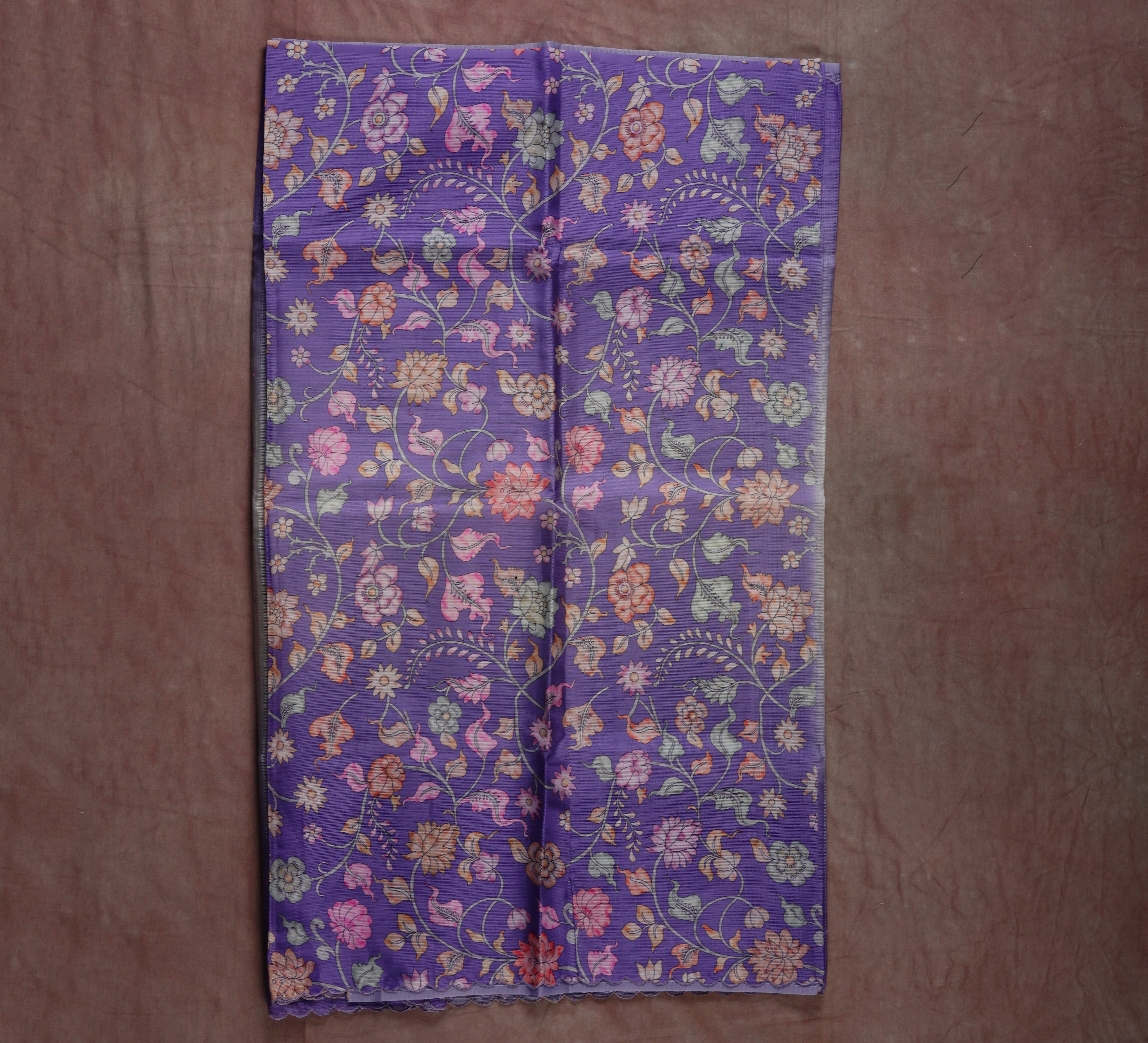 Lavender Dream Floral Kota Silk Saree Delight