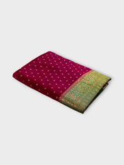 Wine Georgette Banarasi Woven Saree