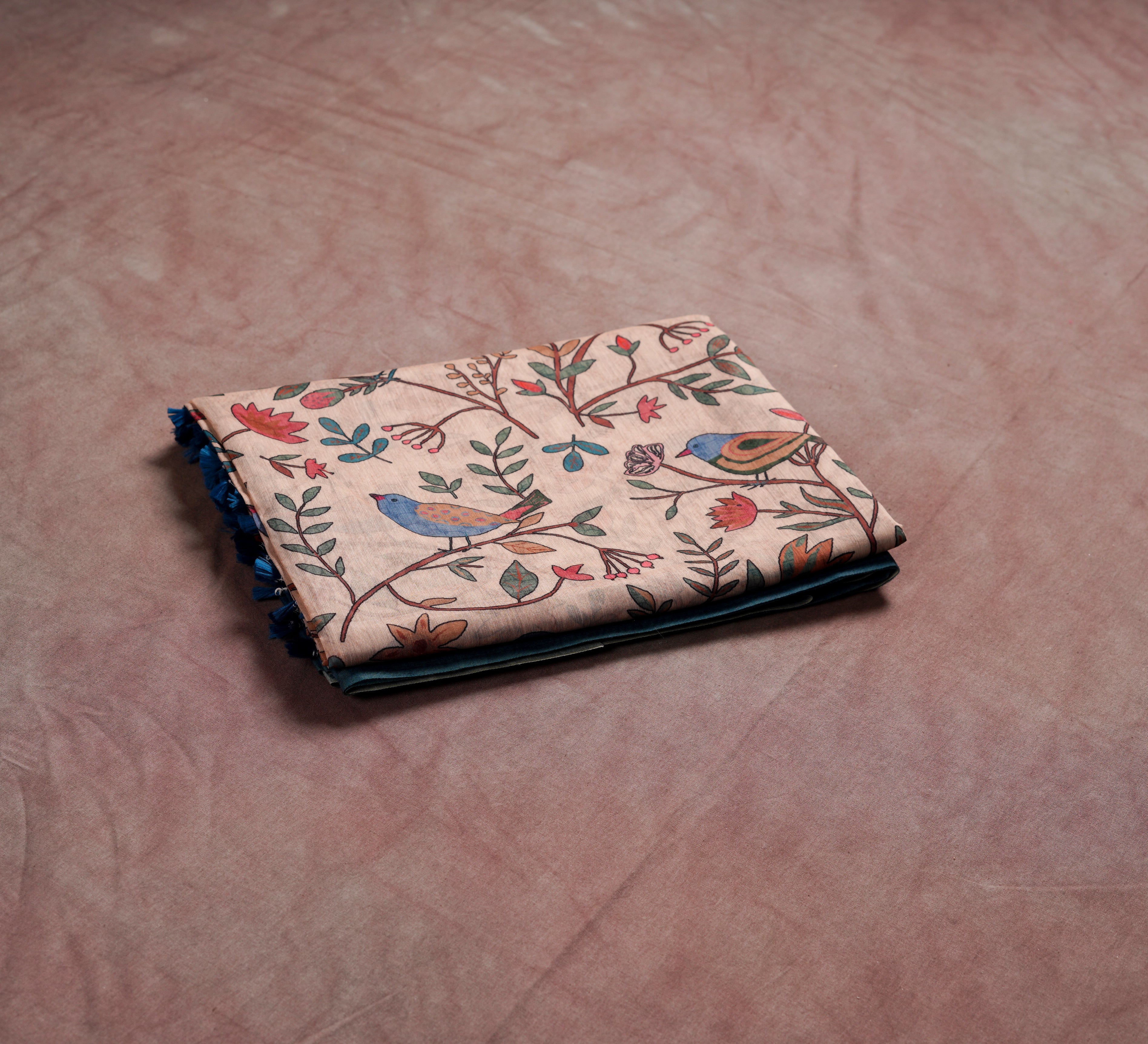Beige Chanderi Saree Nature s Touch in Every Fold