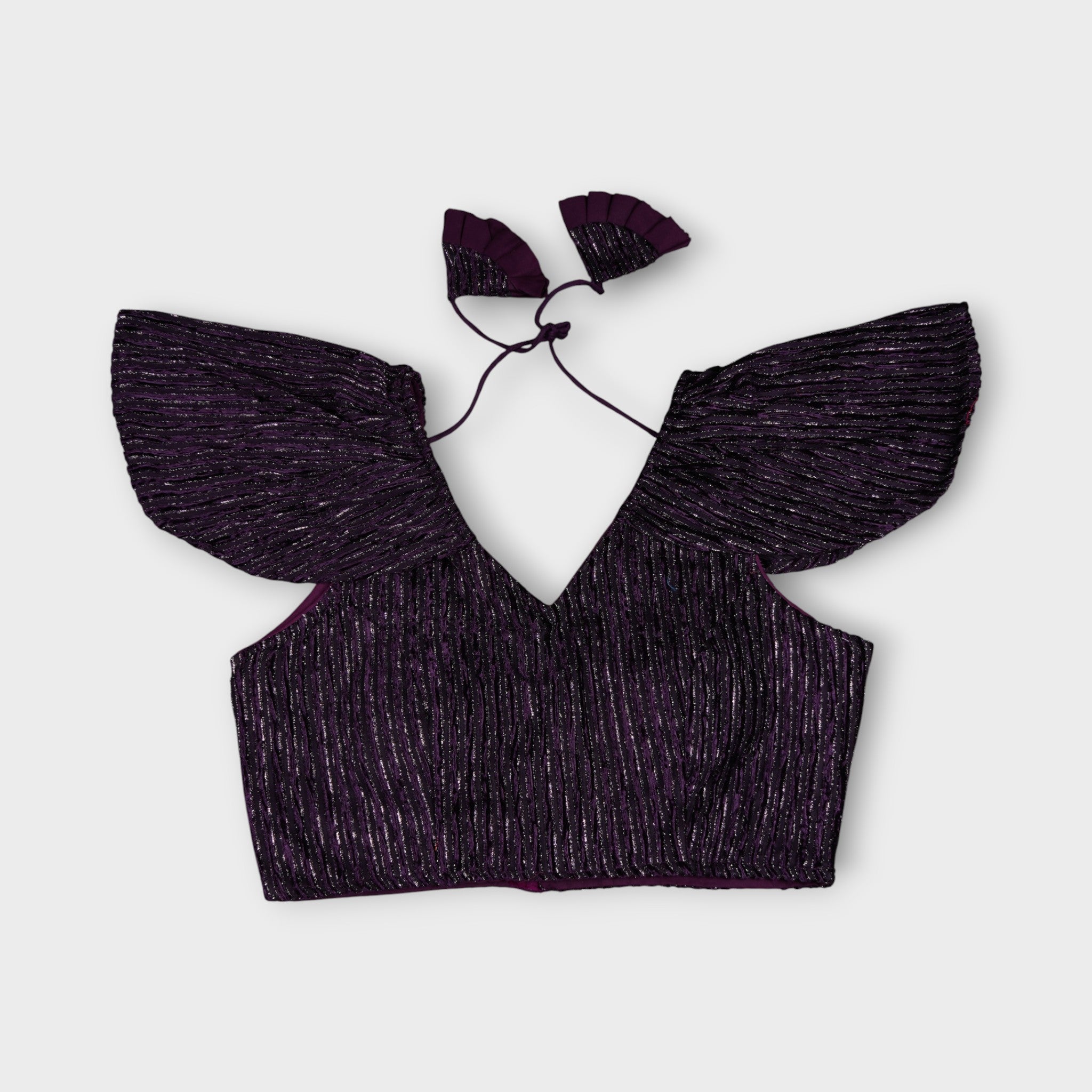 Velvet V Neck Readymade Blouse