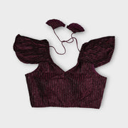 Velvet V Neck Readymade Blouse