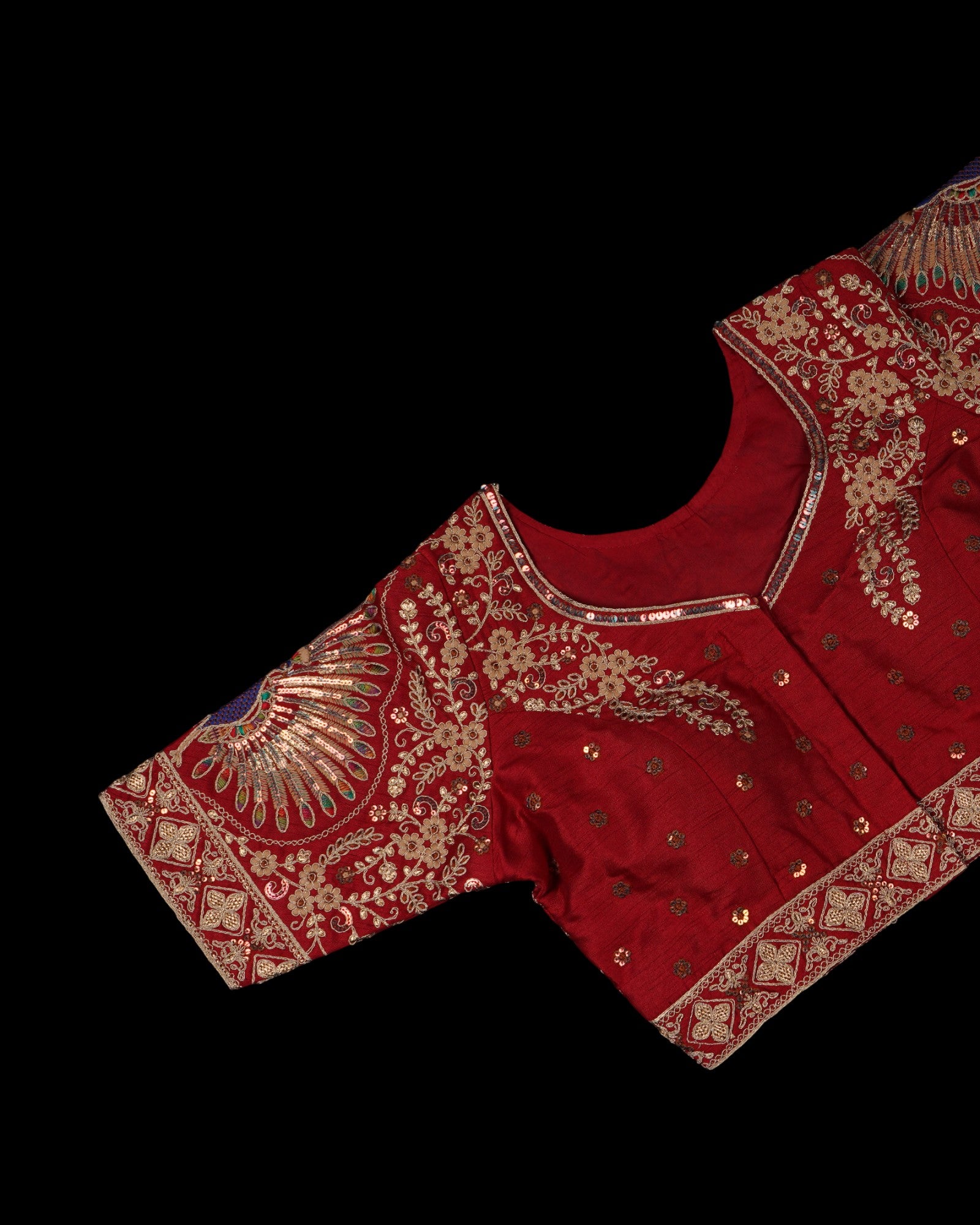 Vichitra Silk V Neck Readymade Blouse