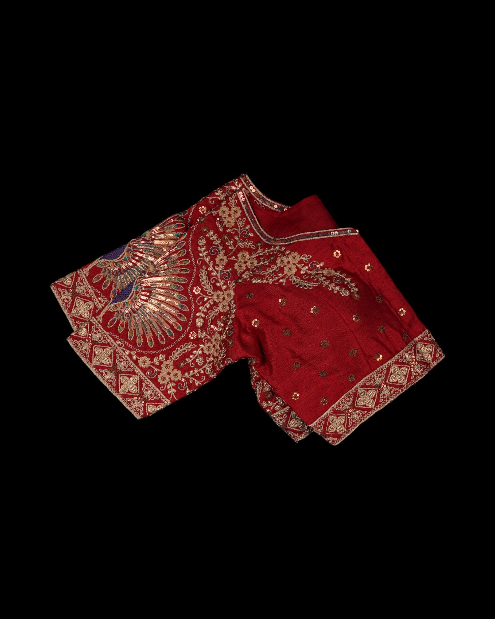 Vichitra Silk V Neck Readymade Blouse